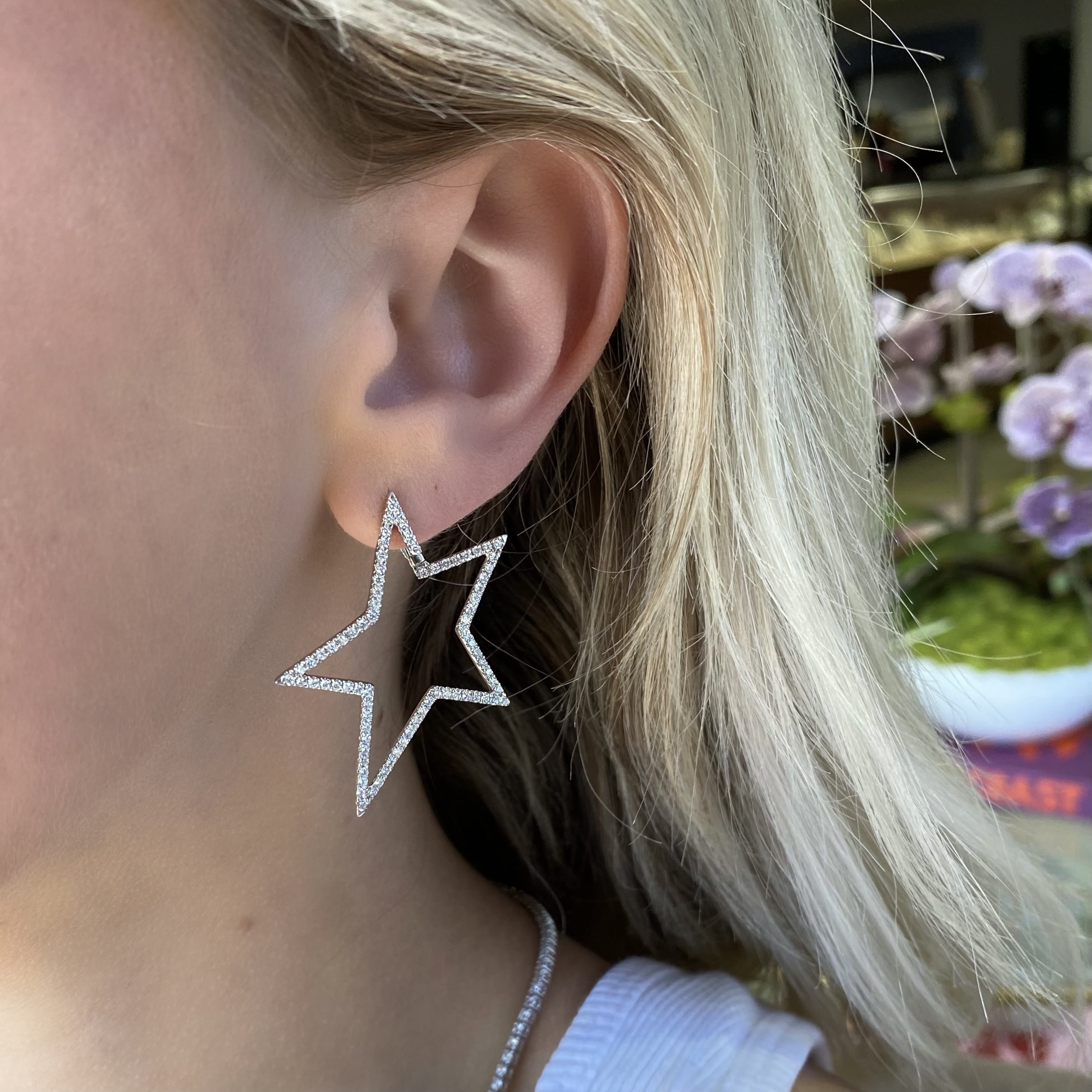 Jumbo Diamond Star Earrings