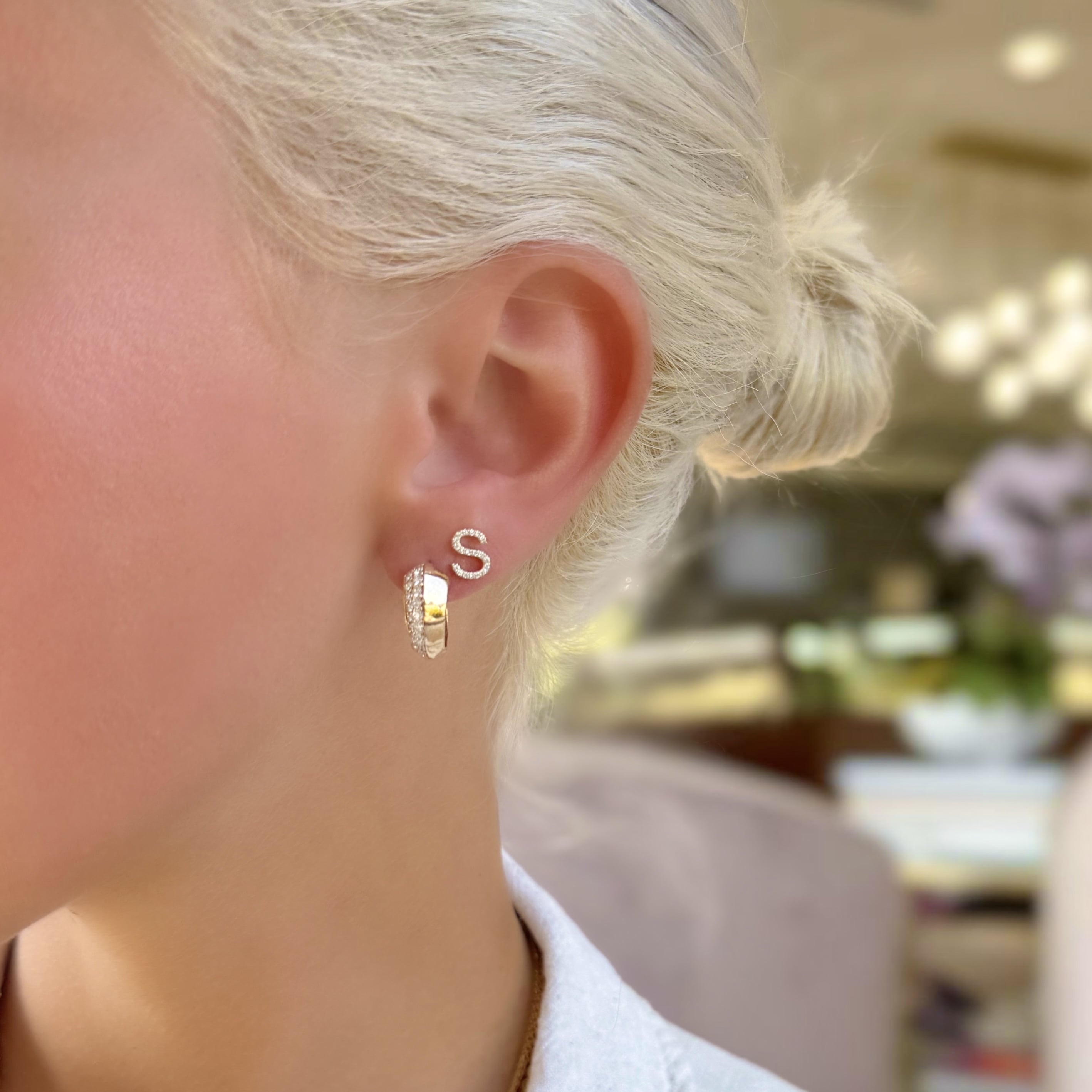 Diamond Initial Studs