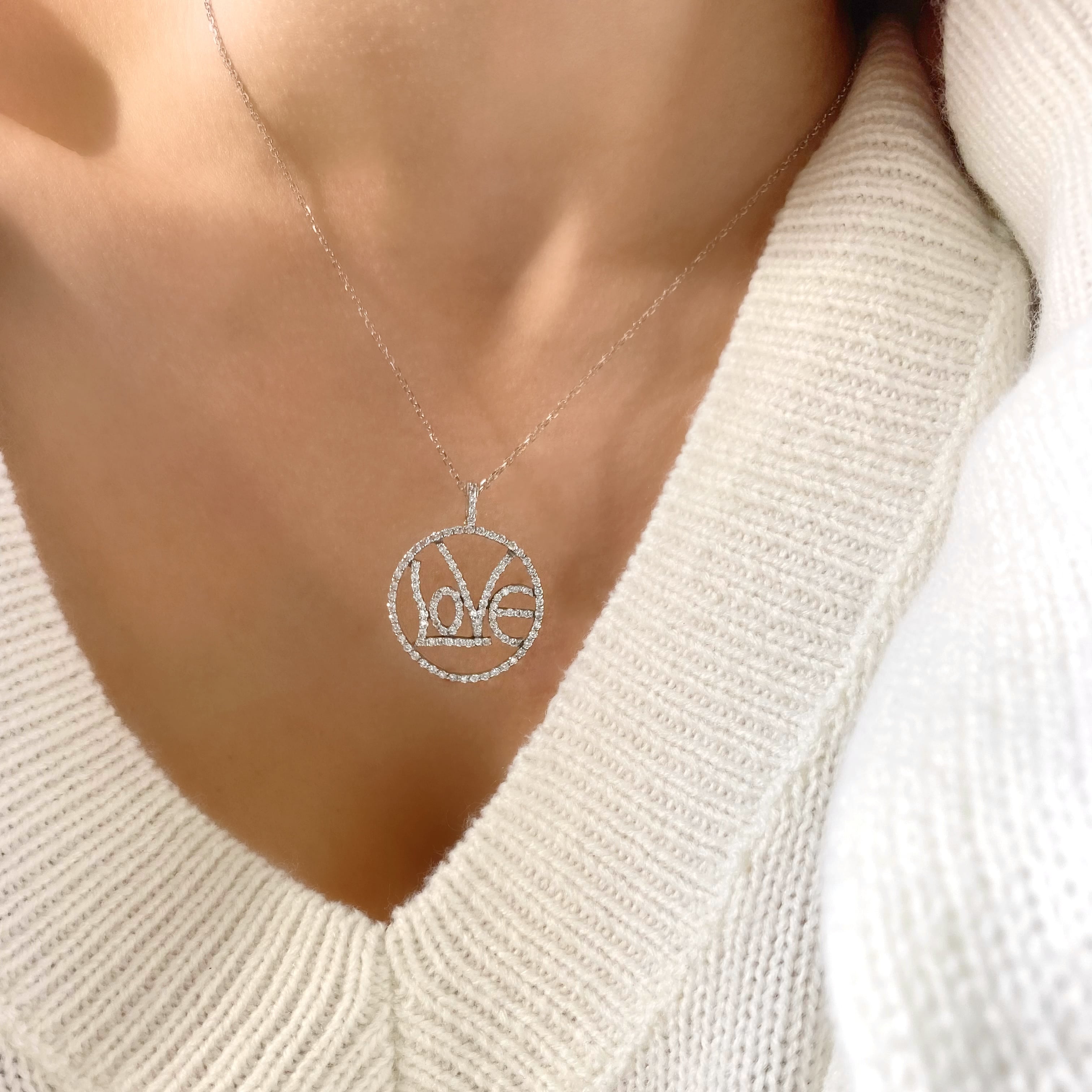 Diamond Love Pendant Necklace