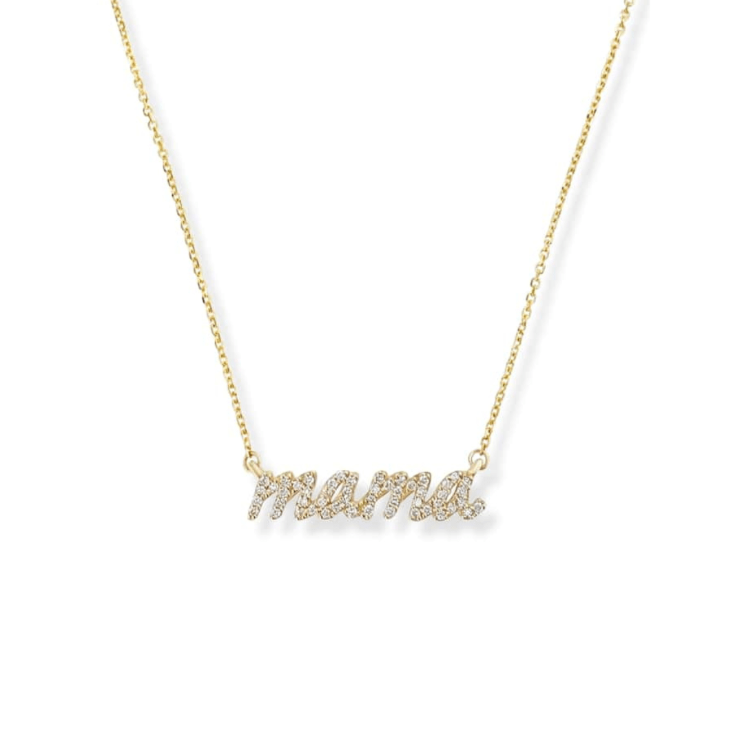 Pave Diamond Mama Necklace