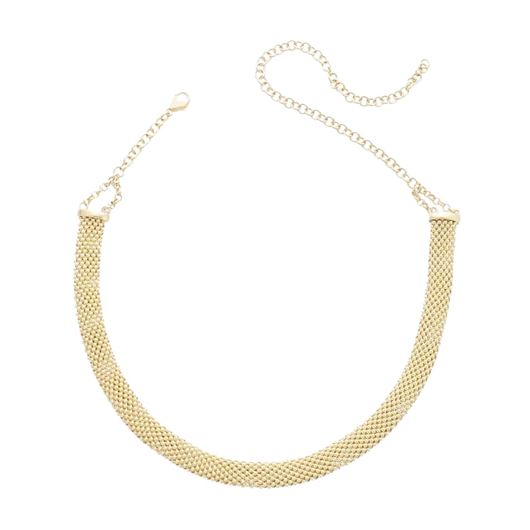 Gold Mesh Collar Necklace