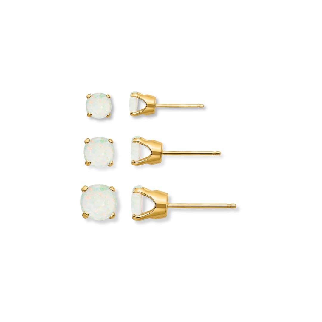 Opal Birthstone Studs