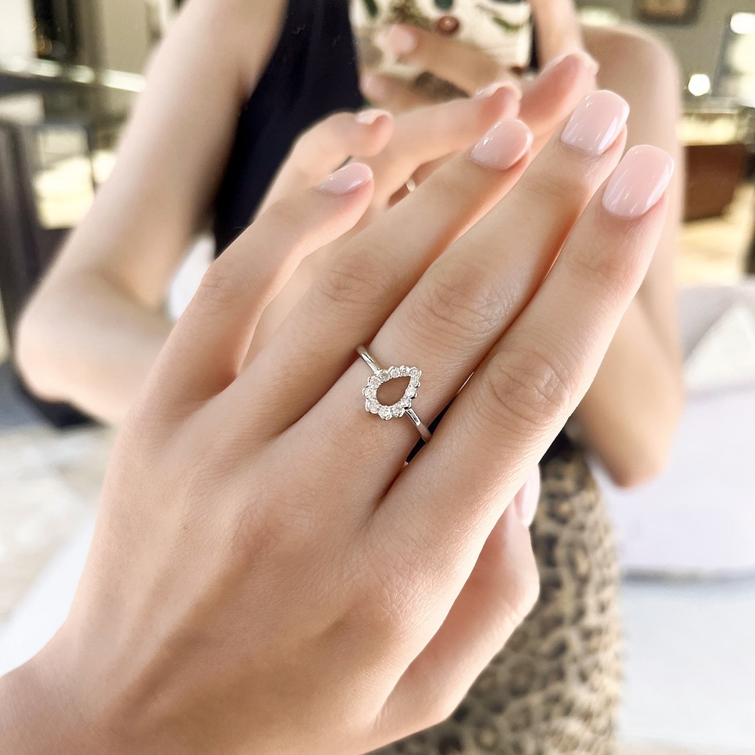 Open Graduated Diamond Ring