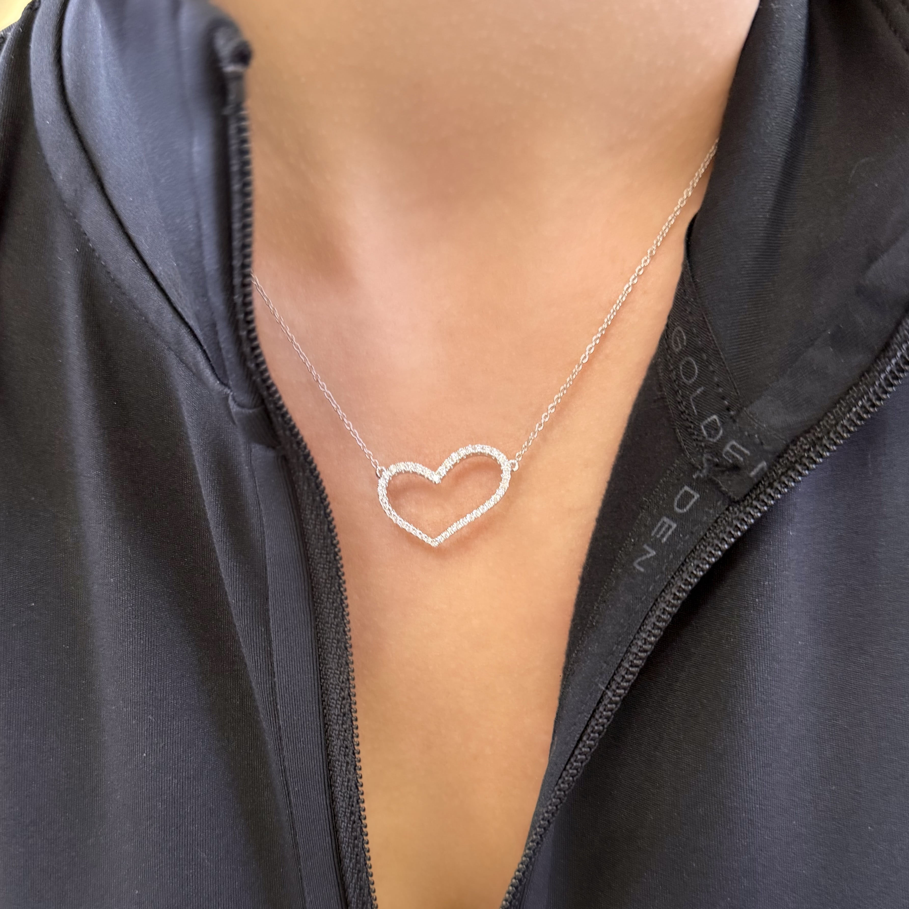 Open Heart Diamond Necklace