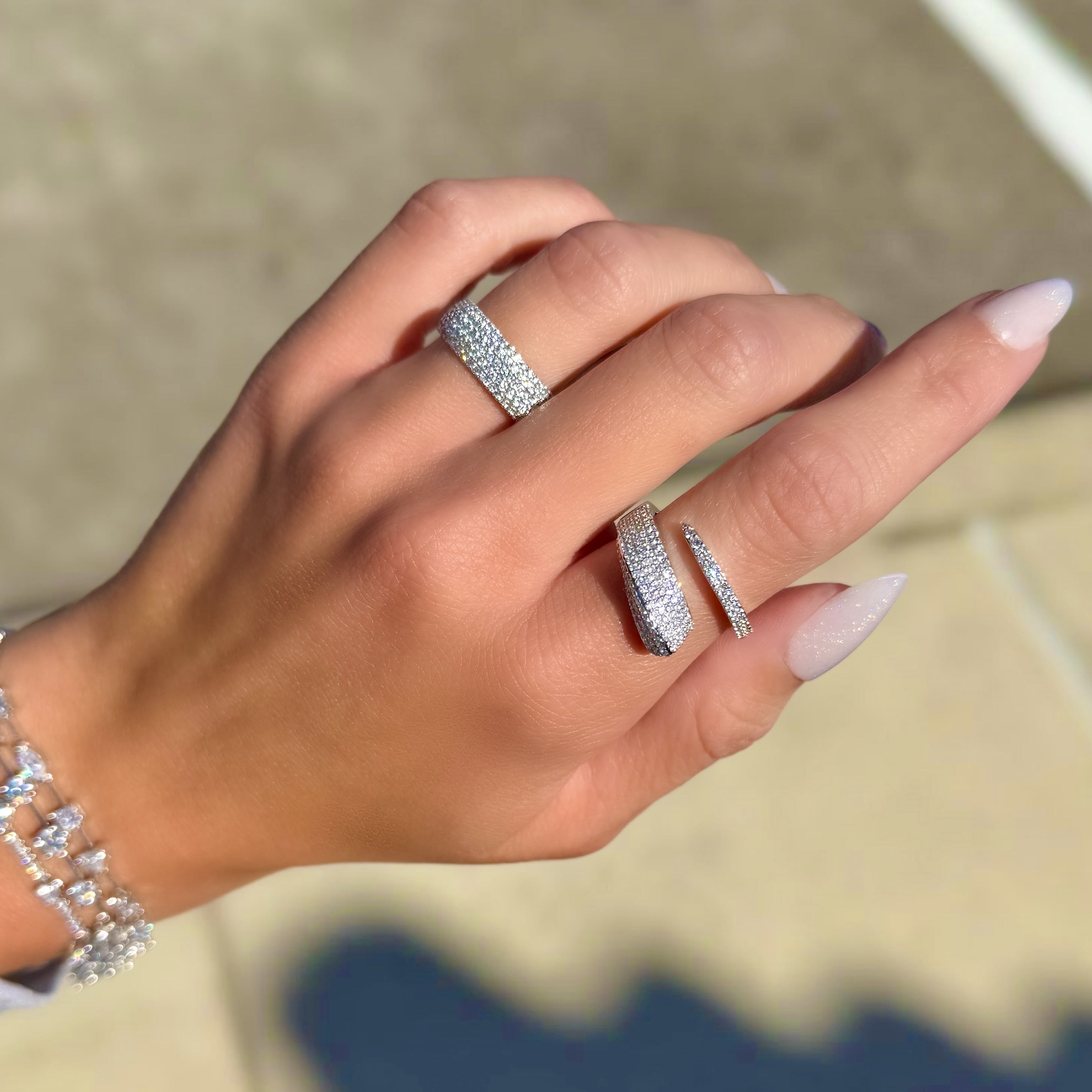 5 Row Pave Diamond Ring