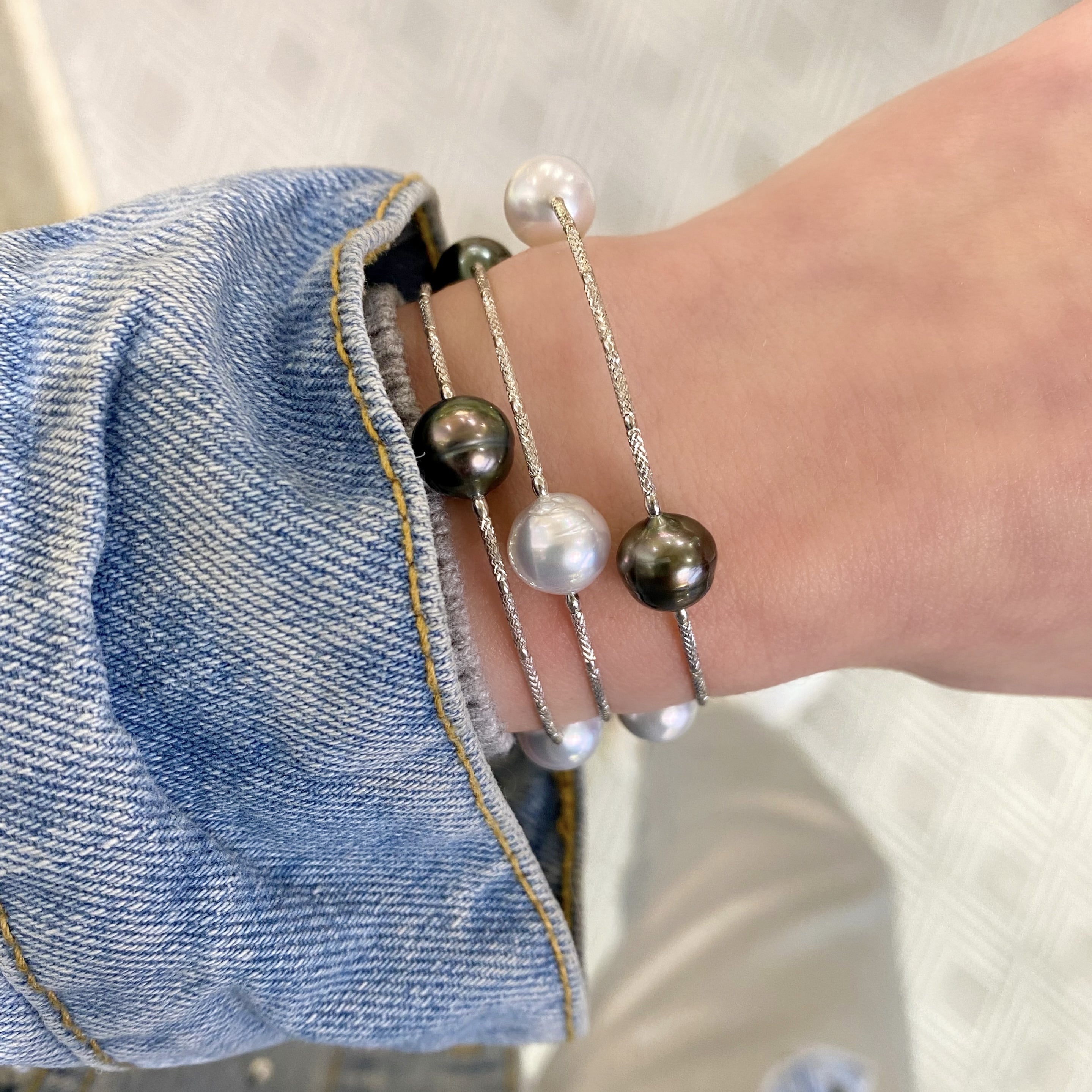 Tahitian and Southsea Pearl Wrap Bracelet