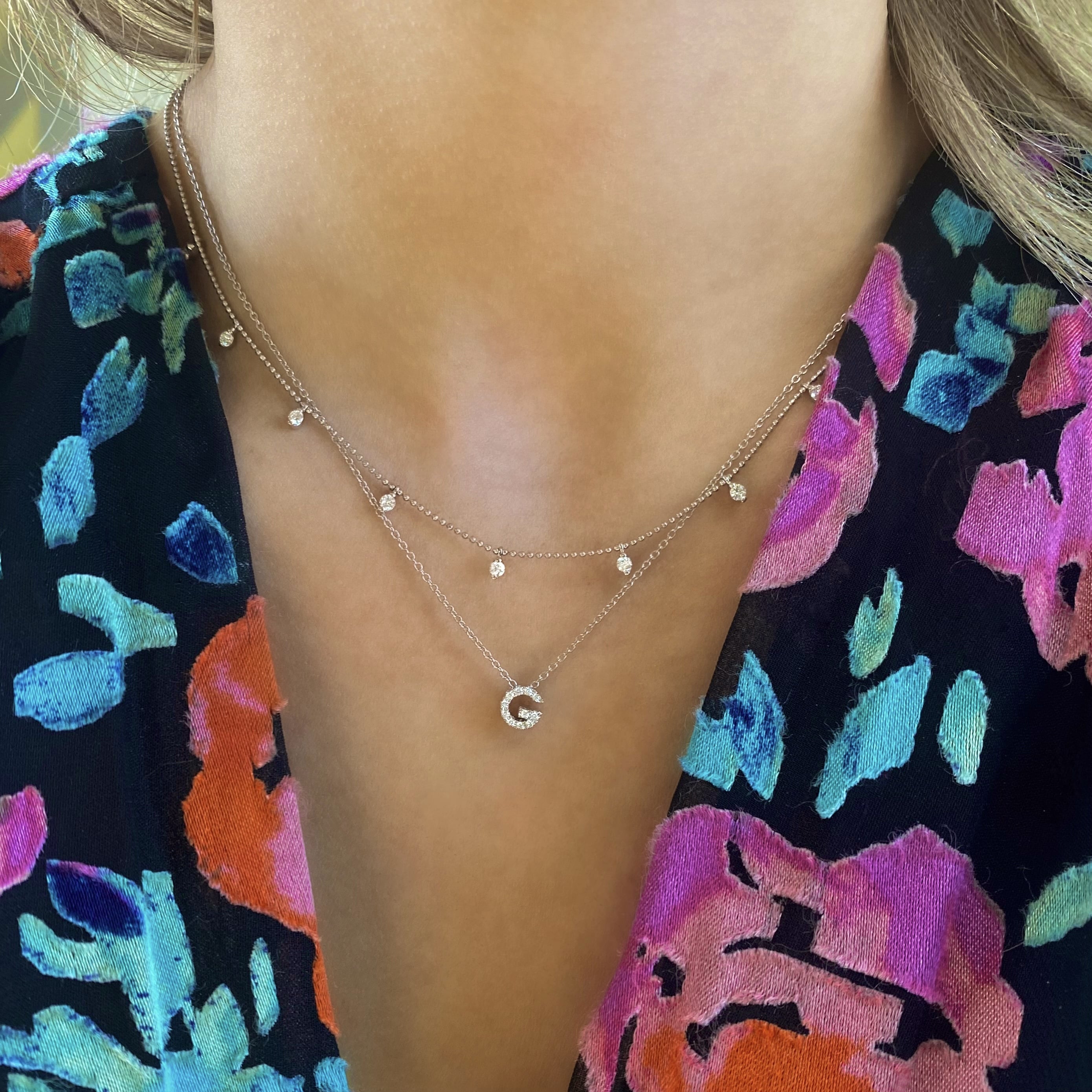 Petite Diamond Initial Necklace