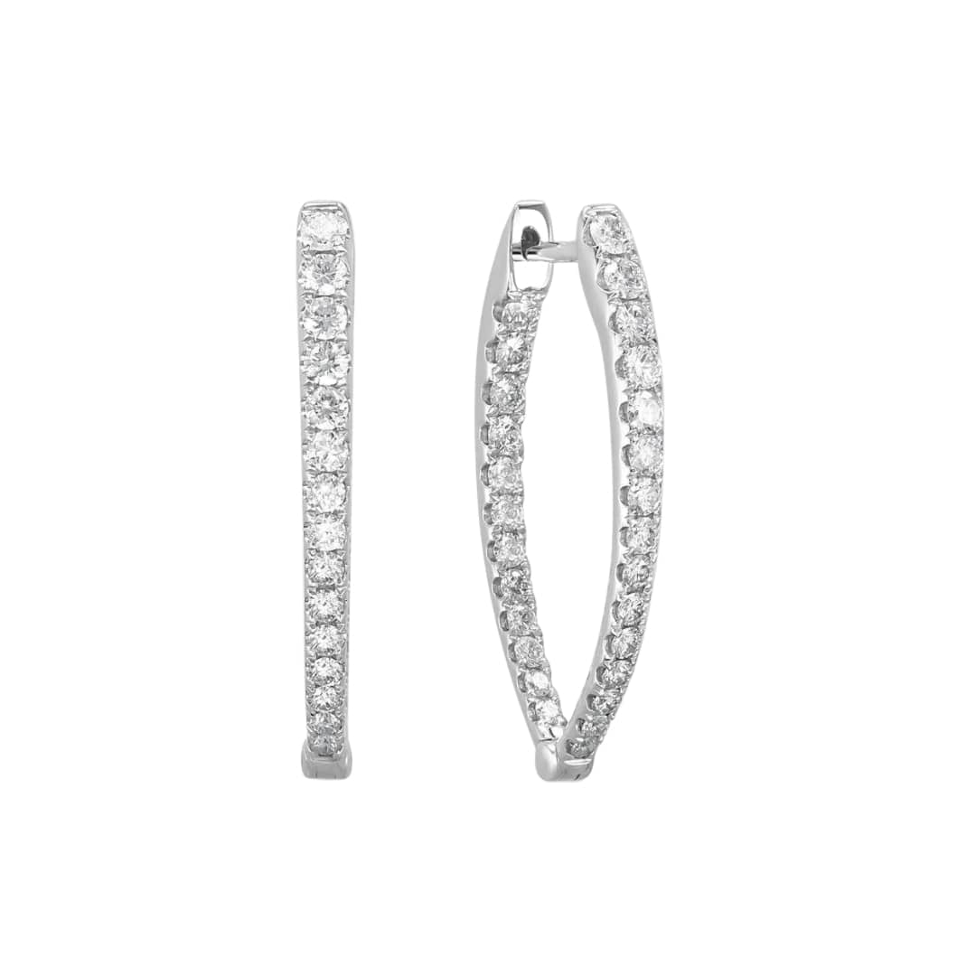 Pointed Diamond Hoops