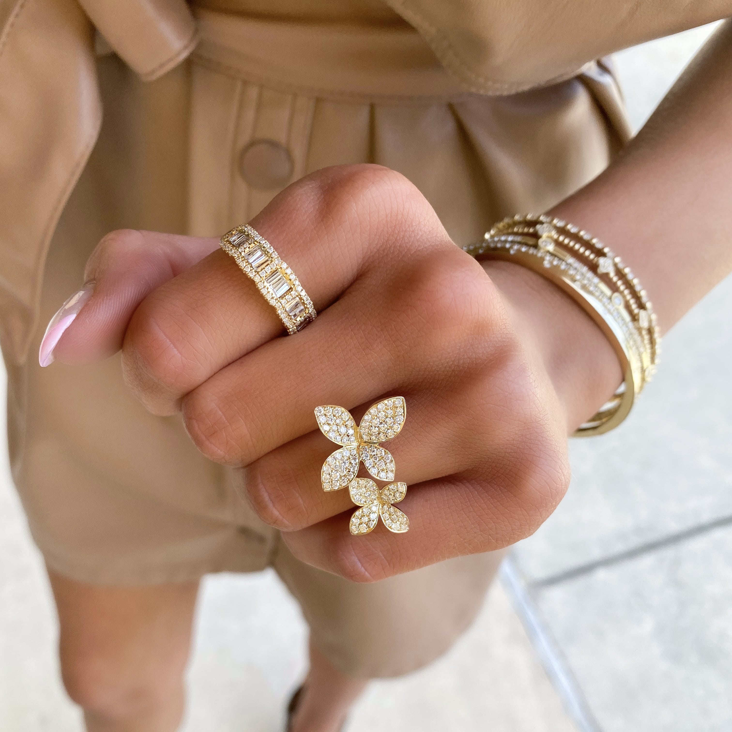 Baguette and Round Diamond Ring