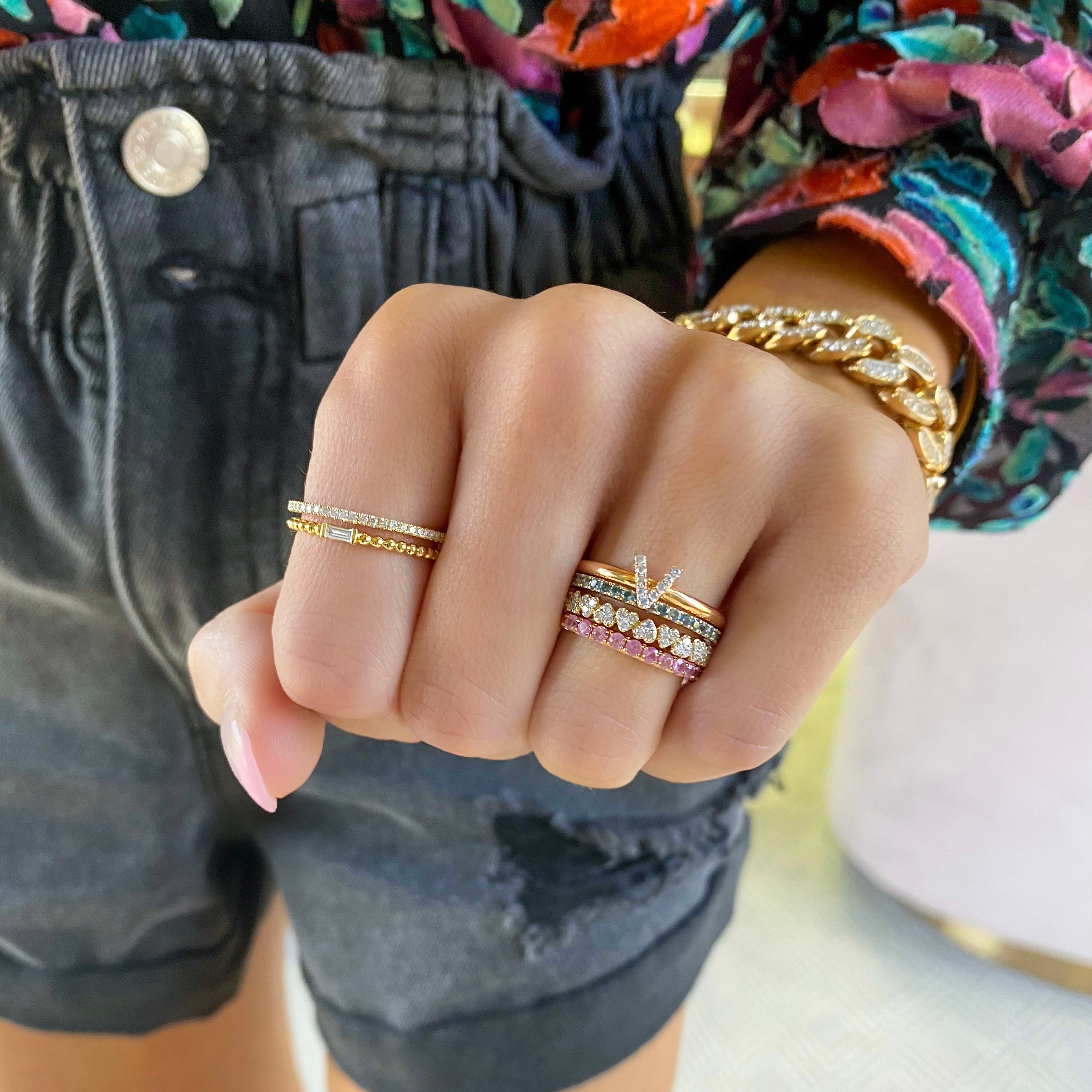 Pink Tourmaline Stack Band