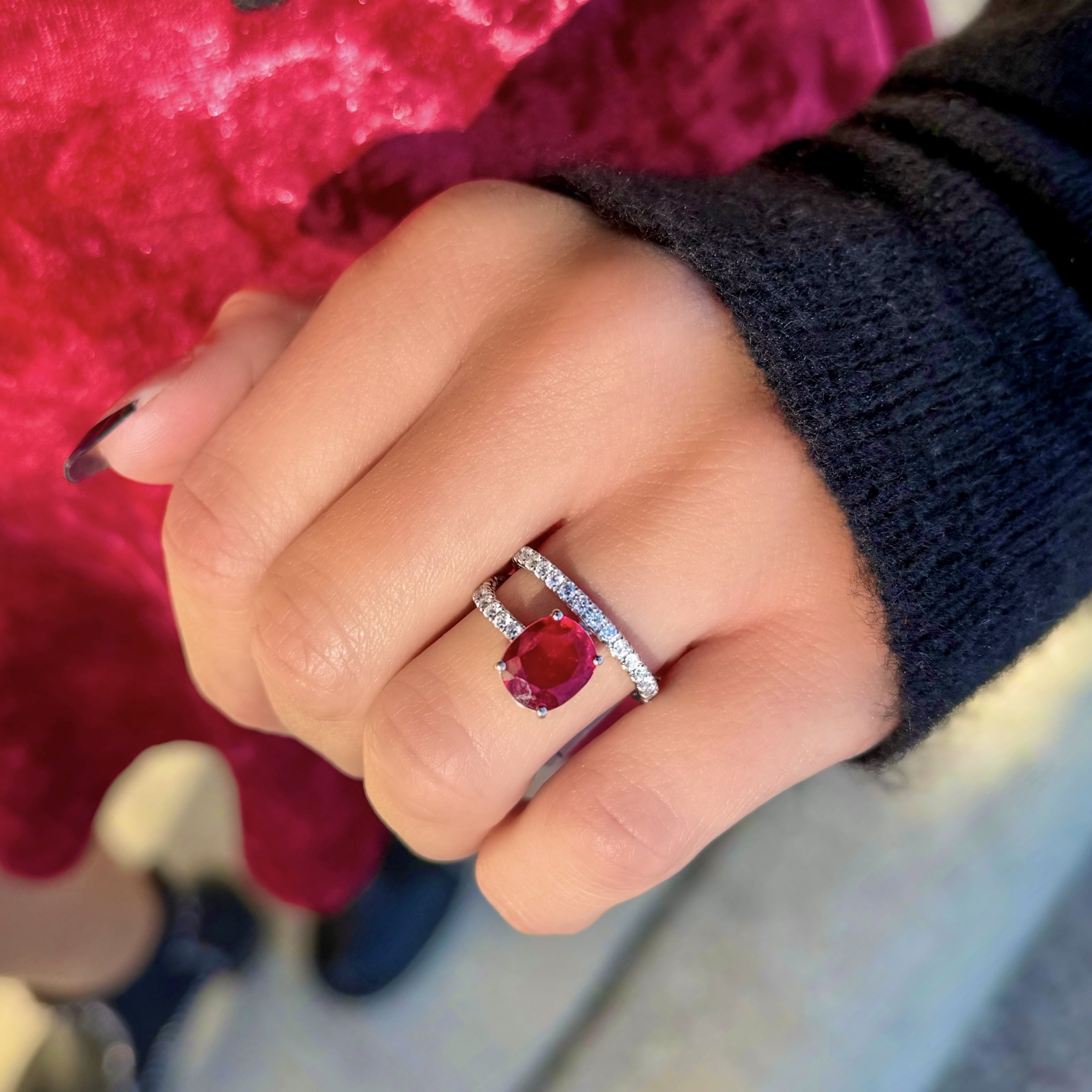 Ruby and Diamond Wrap Around Ring