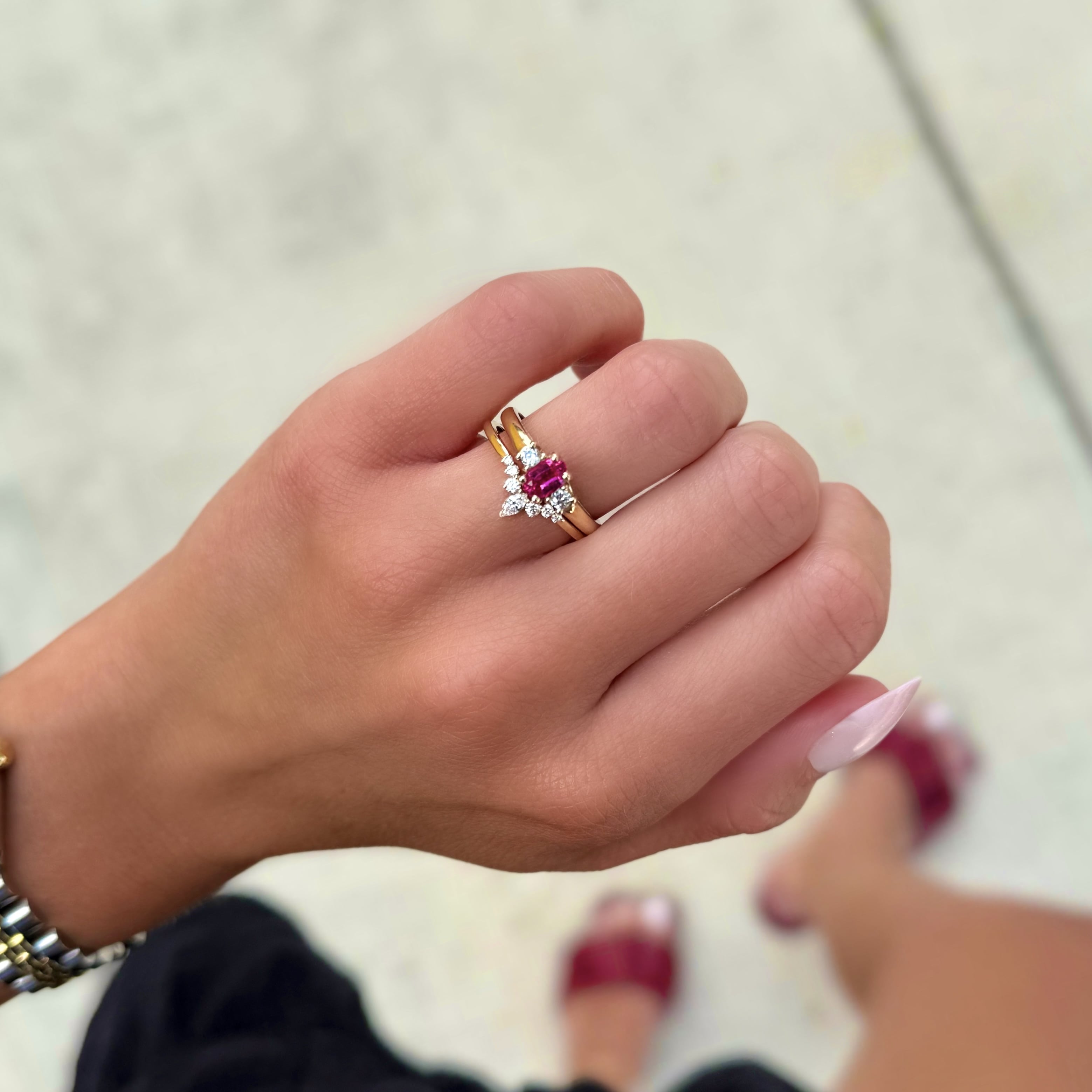 Oval Ruby and Diamond Ring