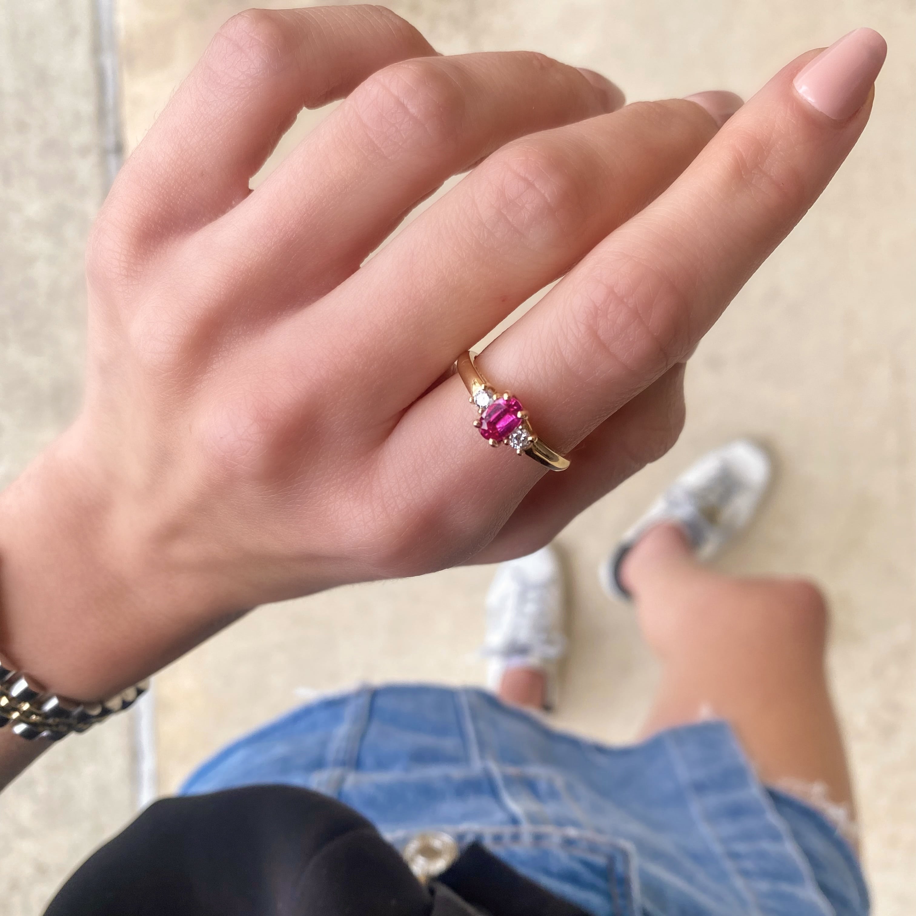 Oval Ruby and Diamond Ring