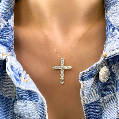Jumbo Diamond Cross Necklace