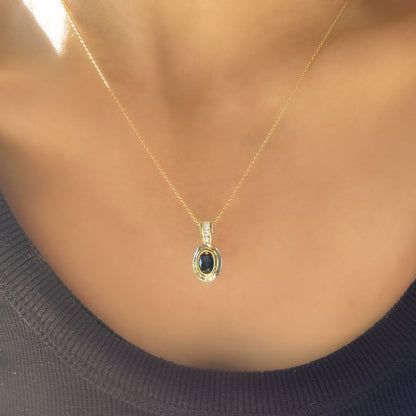 Midnight Sapphire and Diamond Pendant Necklace