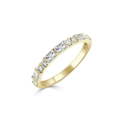 Baguette and Round Diamond Band