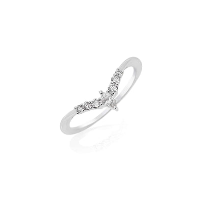 Marquise and Round Diamond Accent Band