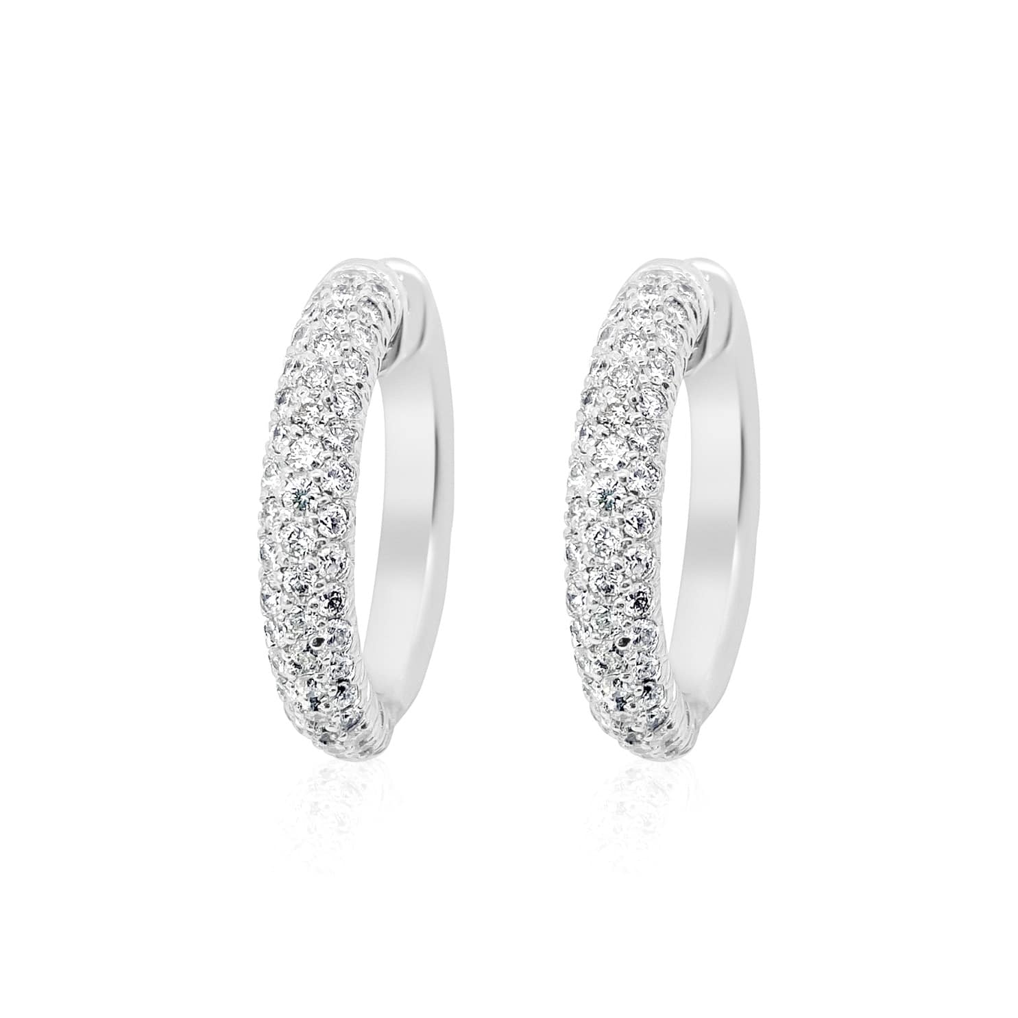 Pave Diamond Hoop Earrings