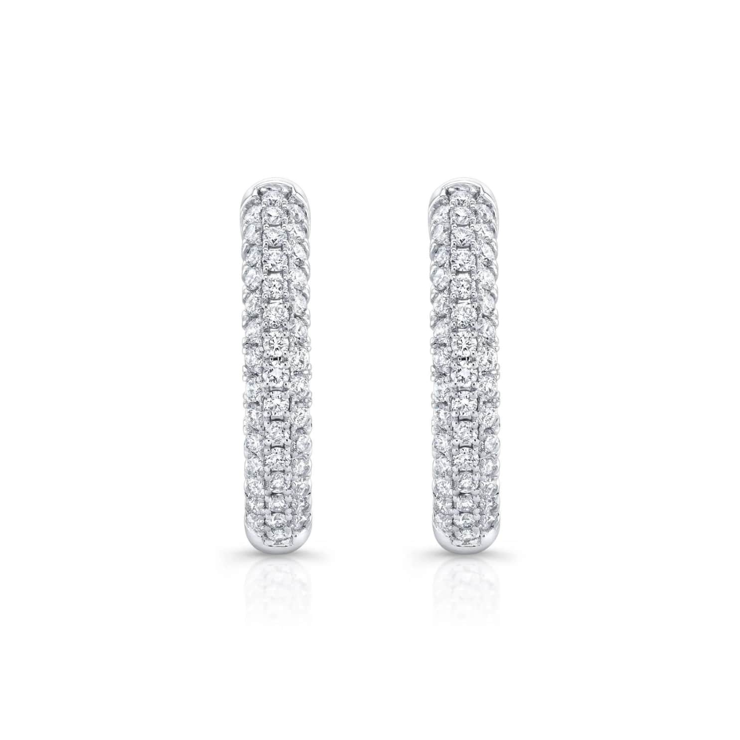 Pave Diamond Hoop Earrings