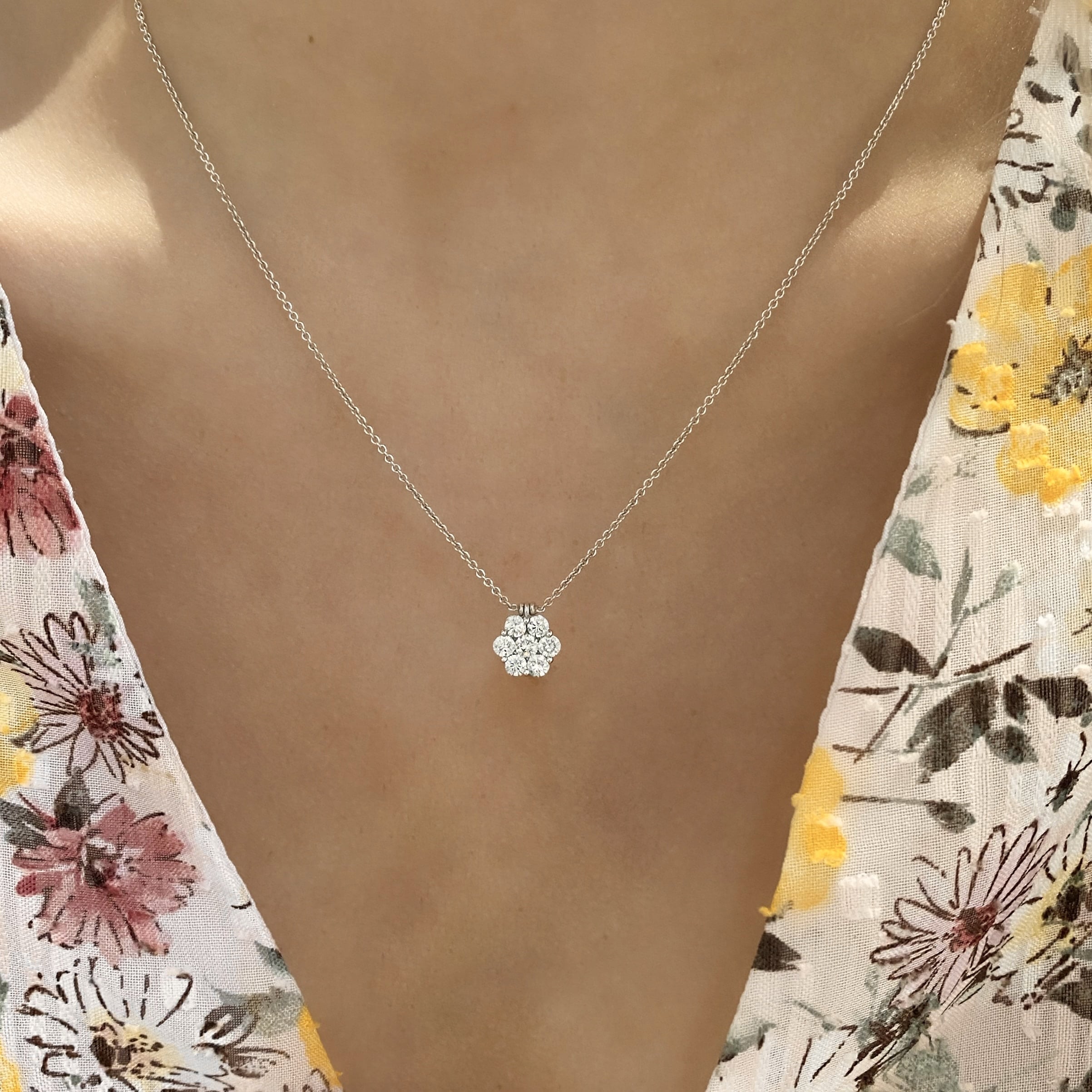 Diamond Flower Necklace