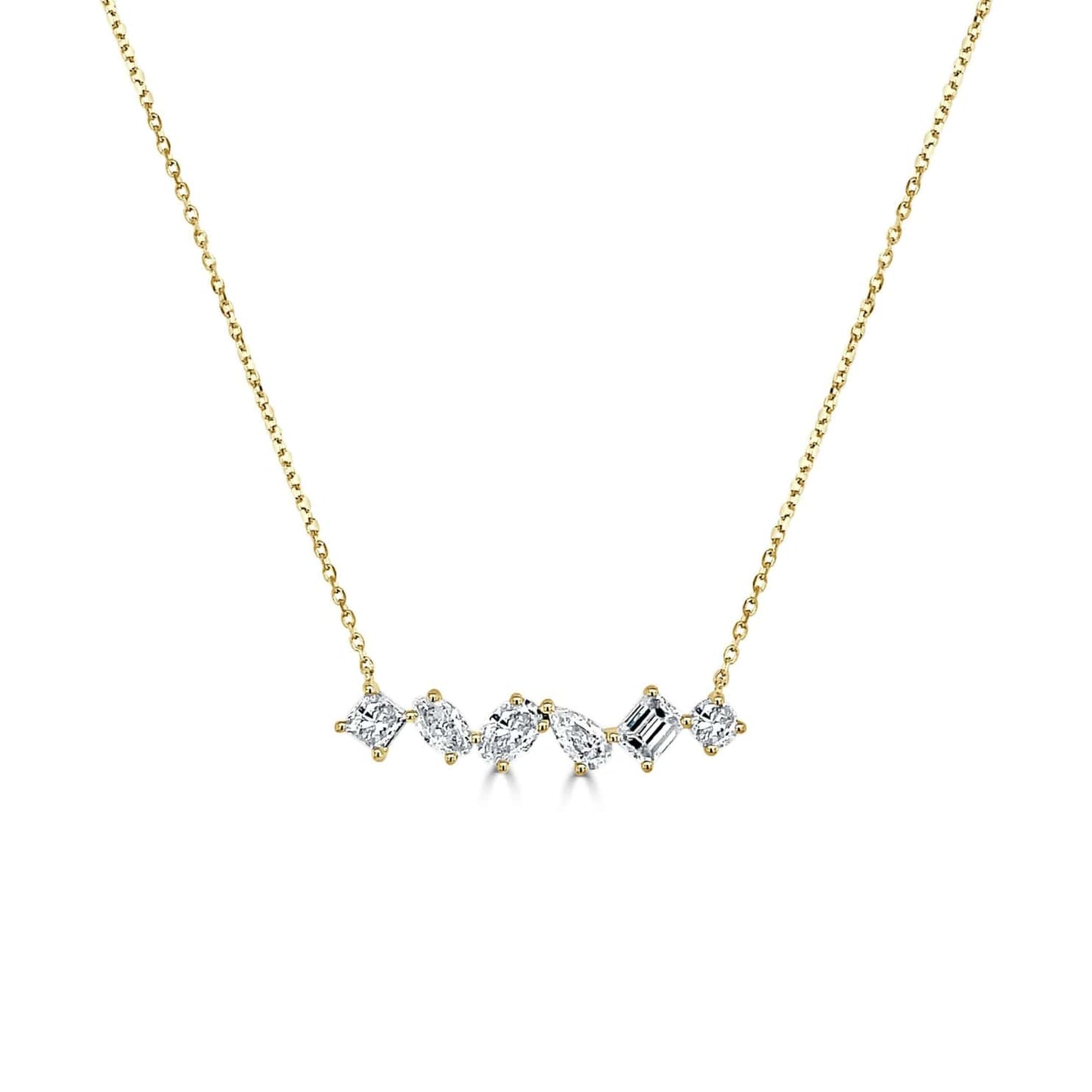 Fancy Shape Diamond Row Necklace