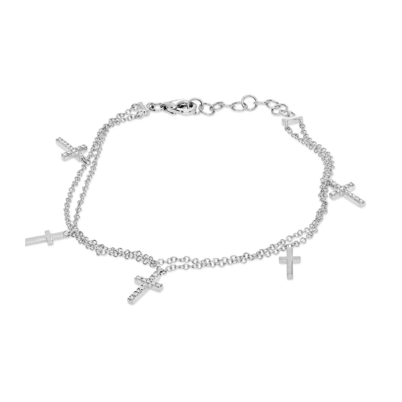 Diamond Cross Charm Bracelet