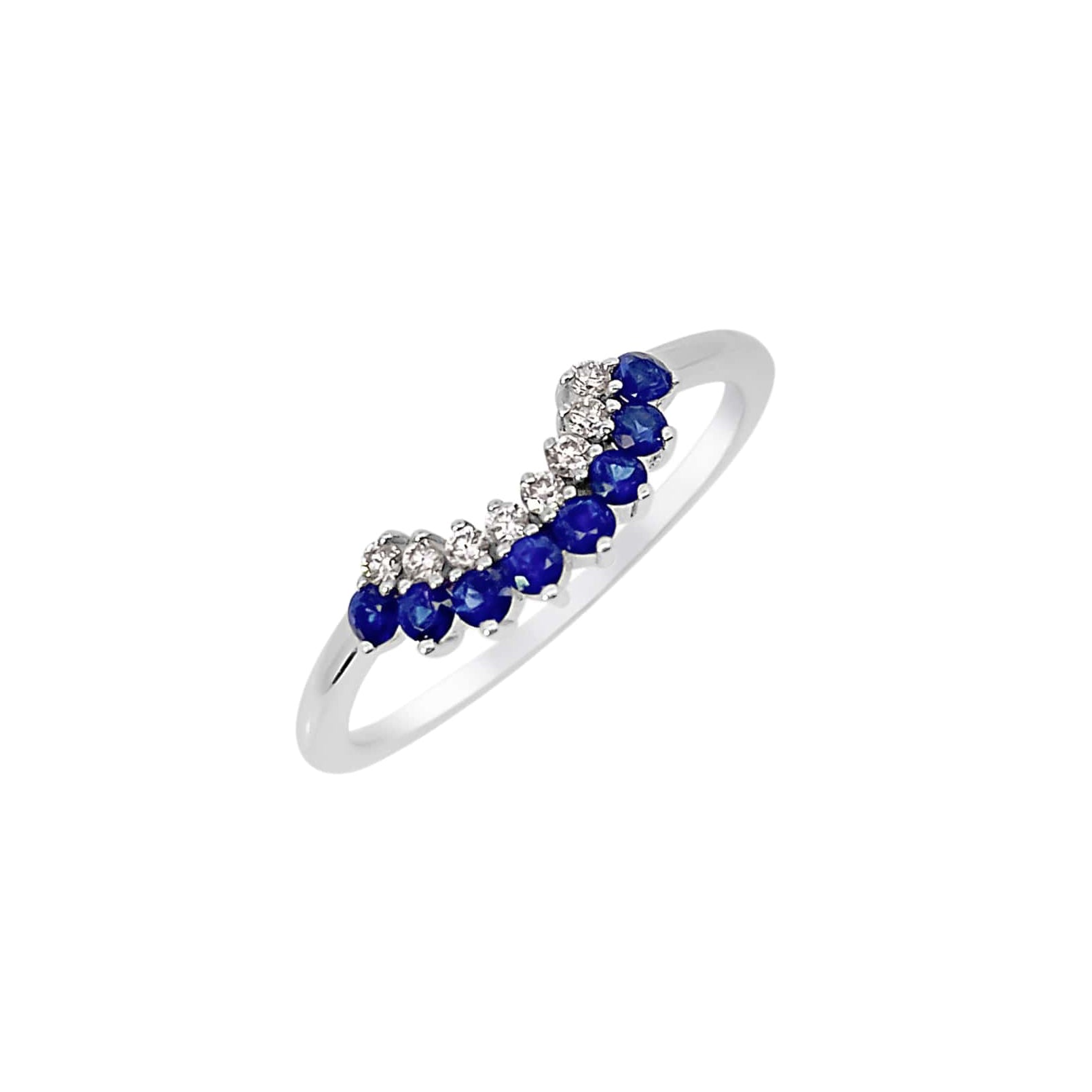 Sapphire and Diamond Accent Band