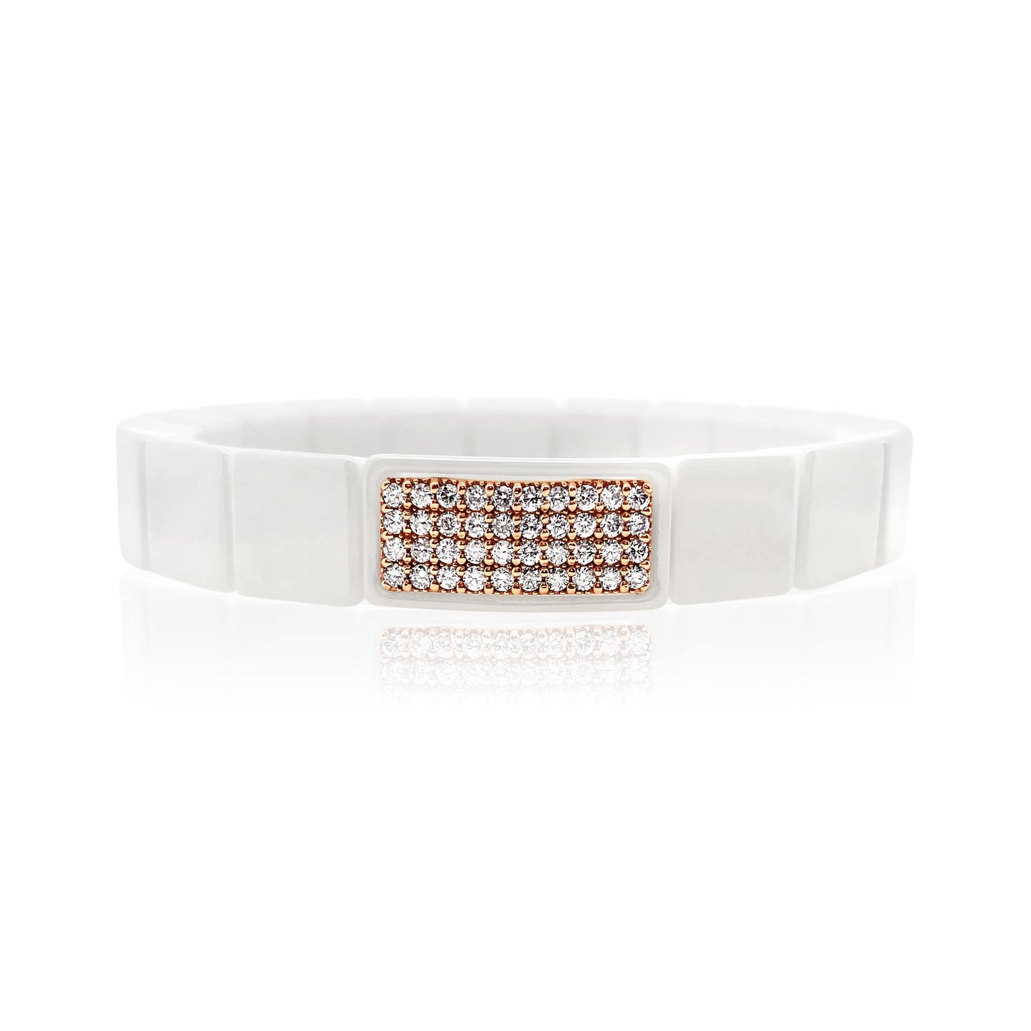 Pavé Diamond and Ceramic Stretch Bracelet