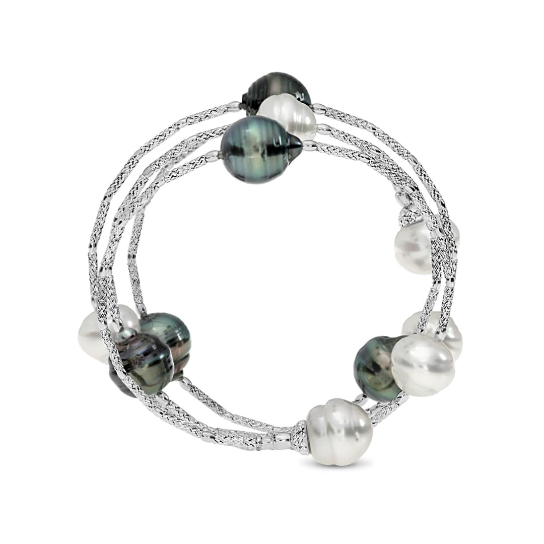 Tahitian and Southsea Pearl Wrap Bracelet