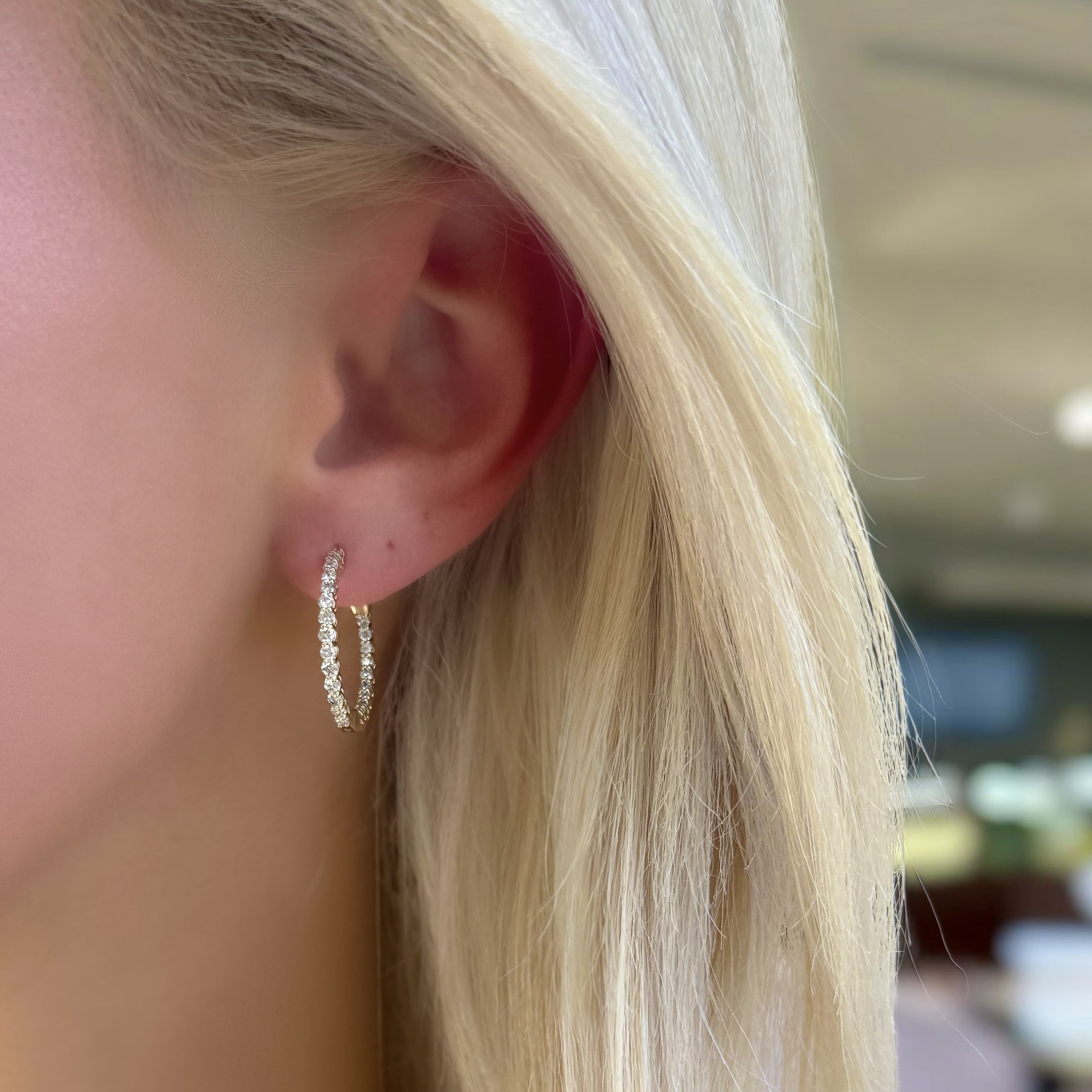 Small Inside Out Diamond Hoops