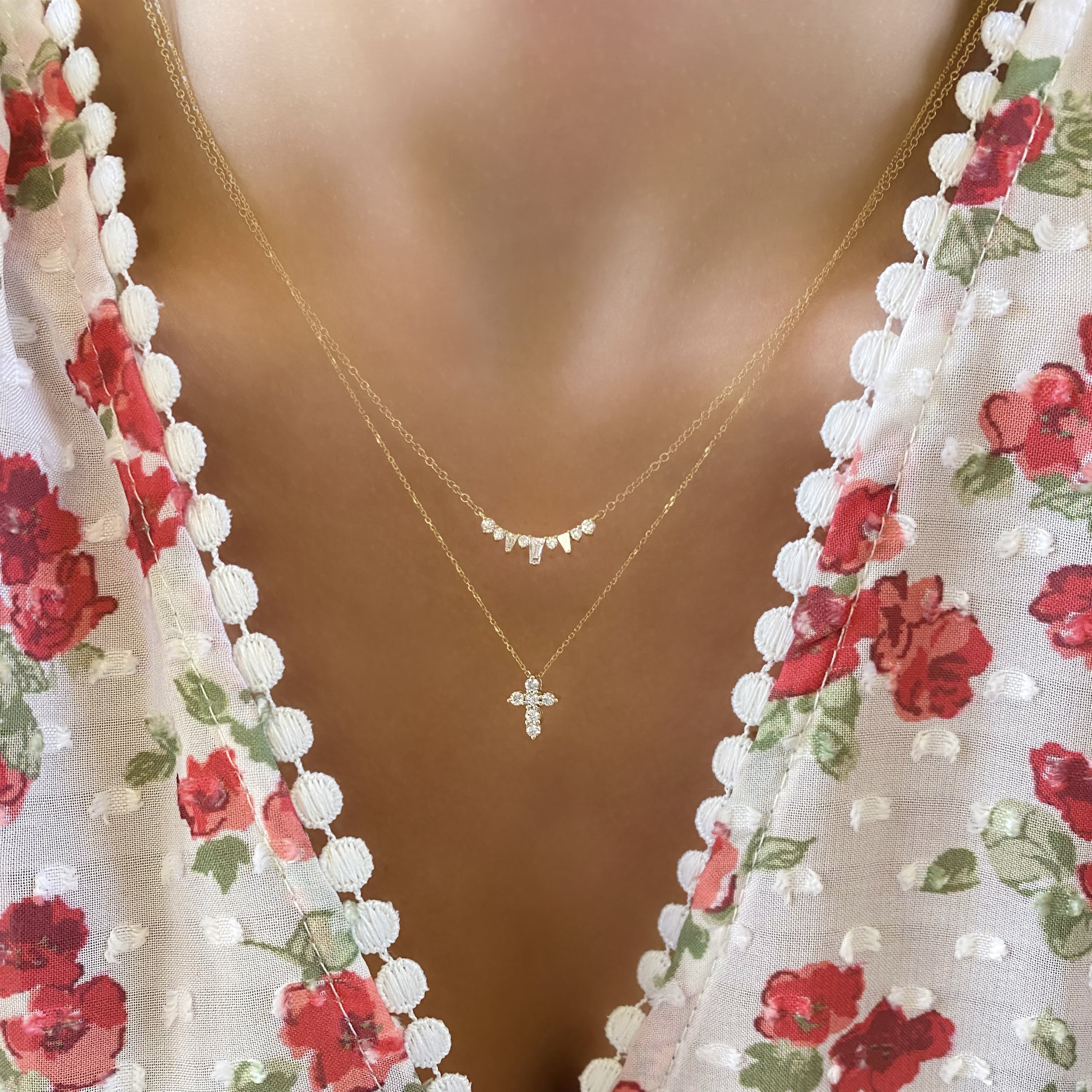 Baby Diamond Cross Necklace