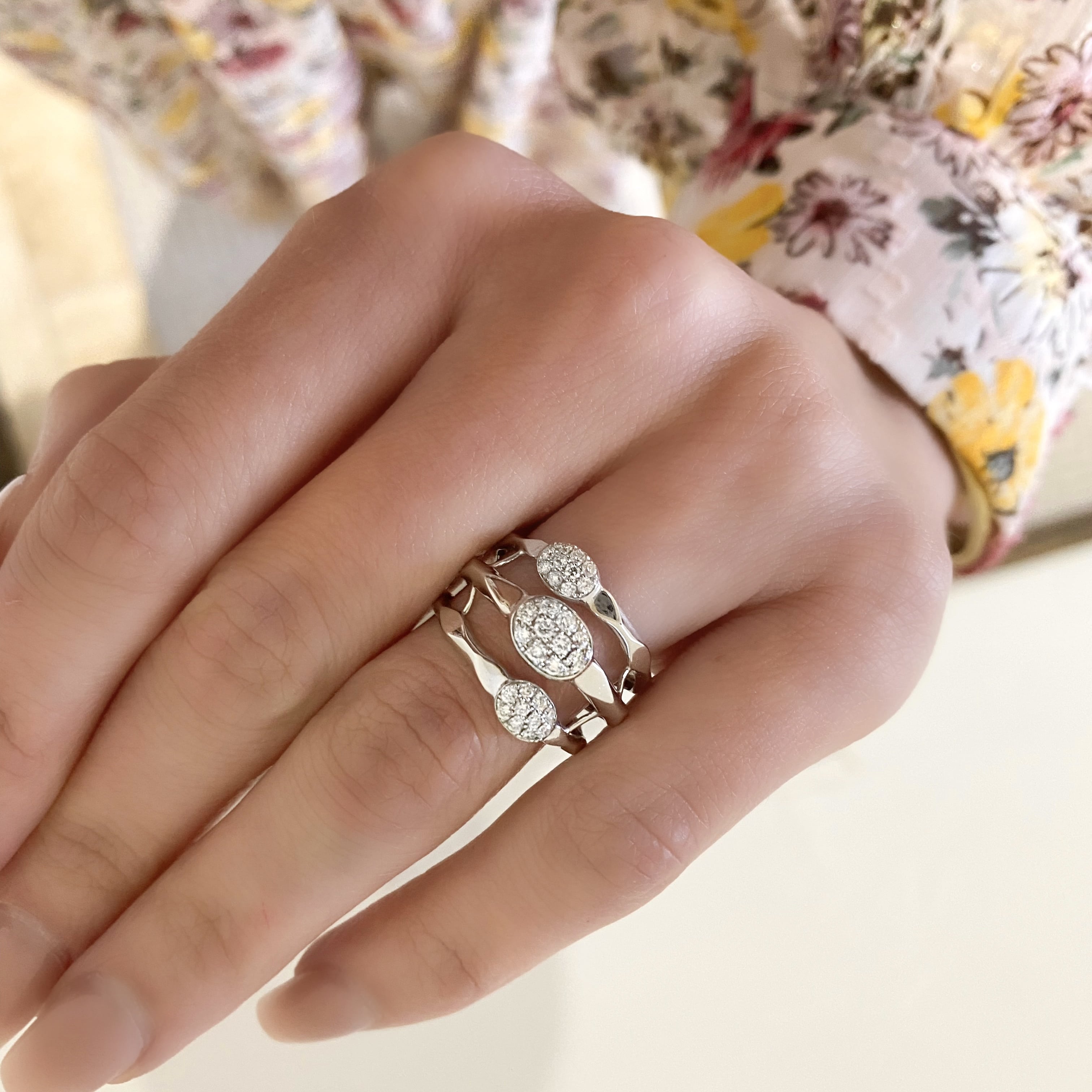 Stacked Pave Diamond Ring