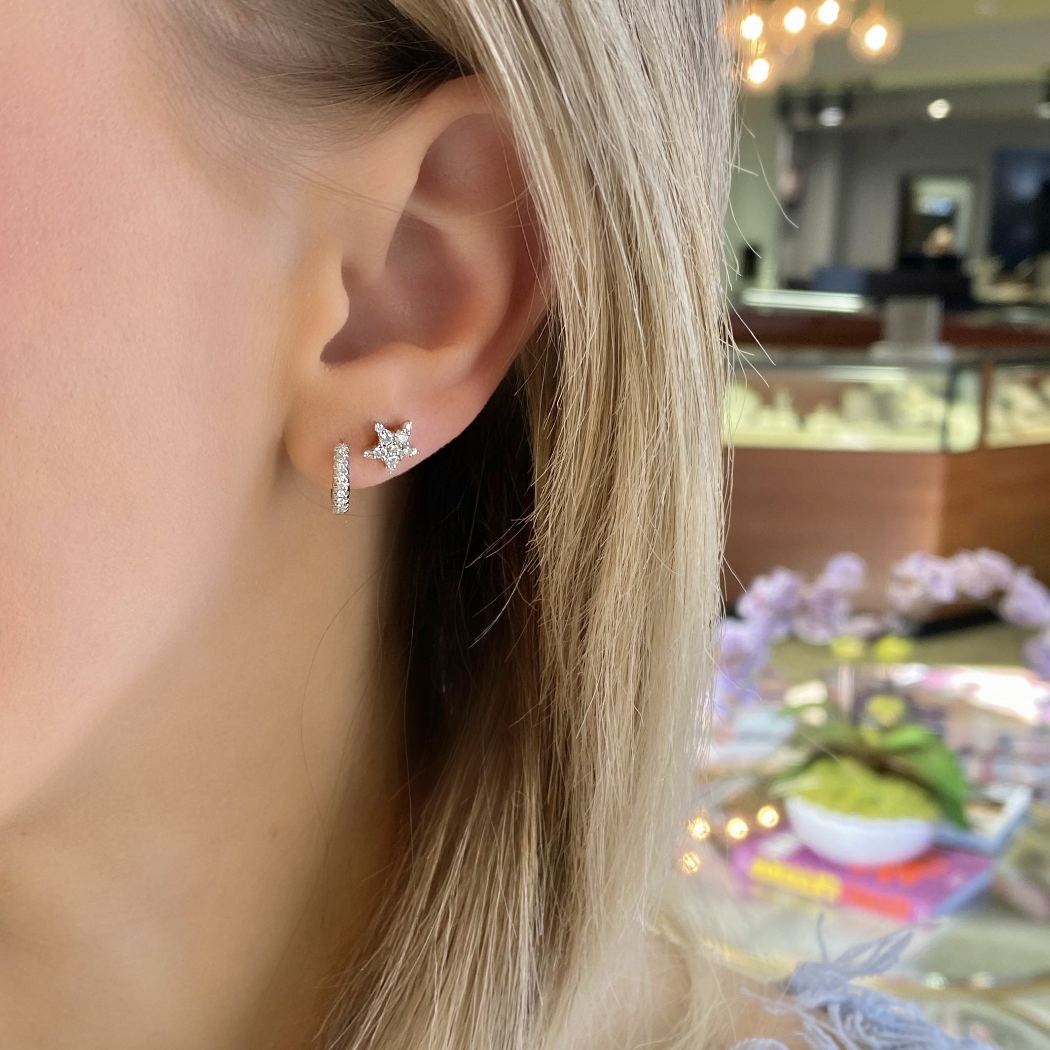 Pavé Diamond Star Stud Earrings