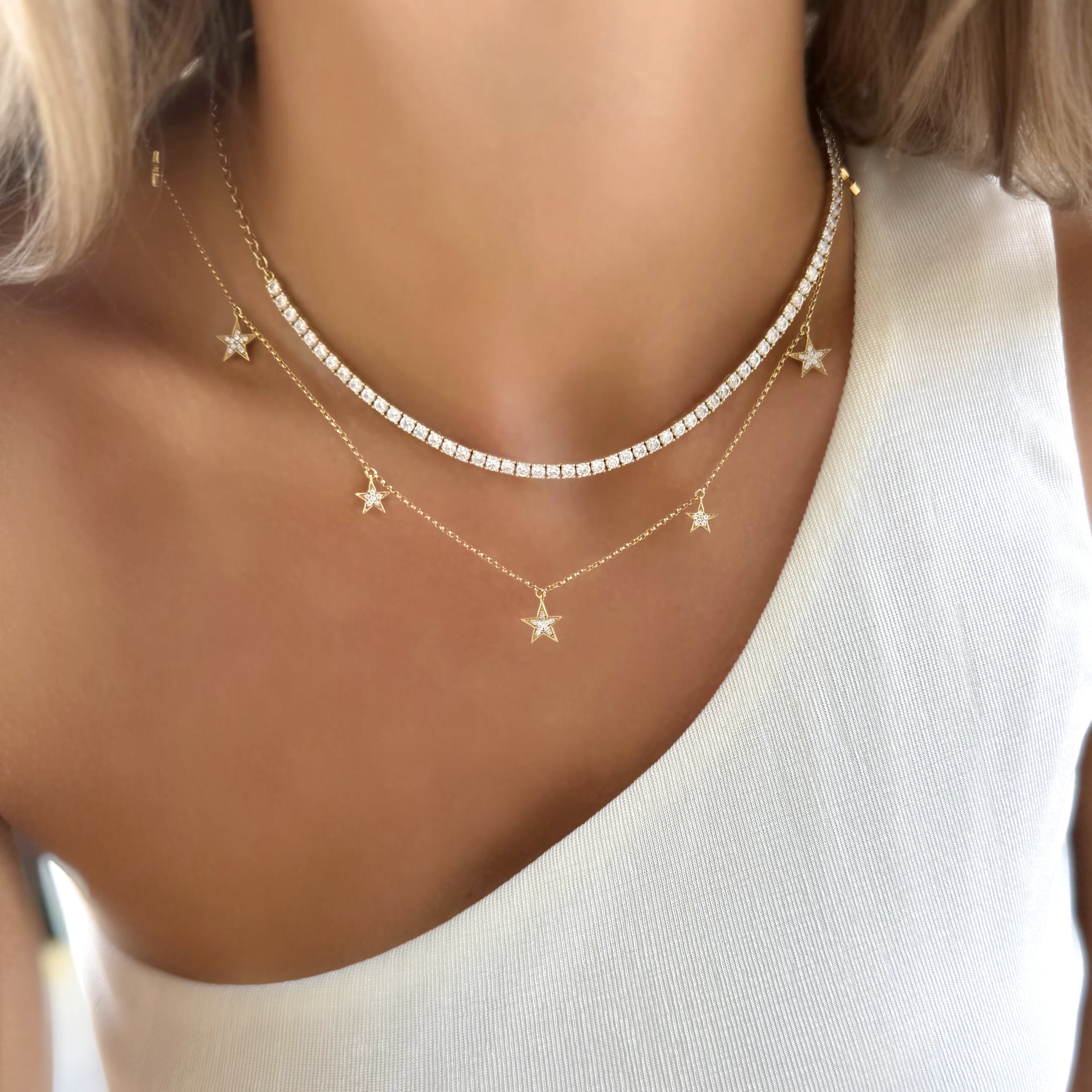 Falling Stars Diamond Necklace