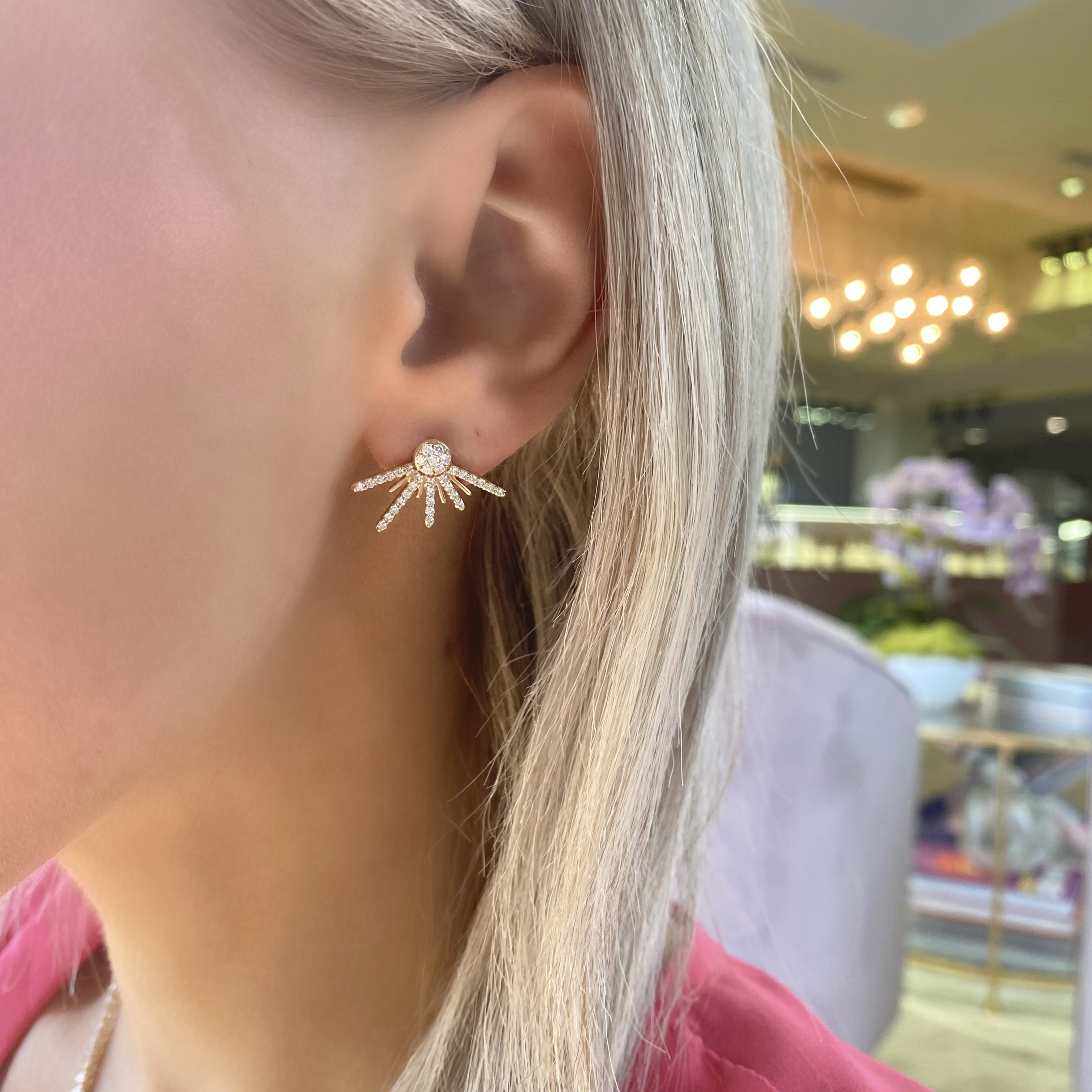 Diamond Starburst Jacket Earrings