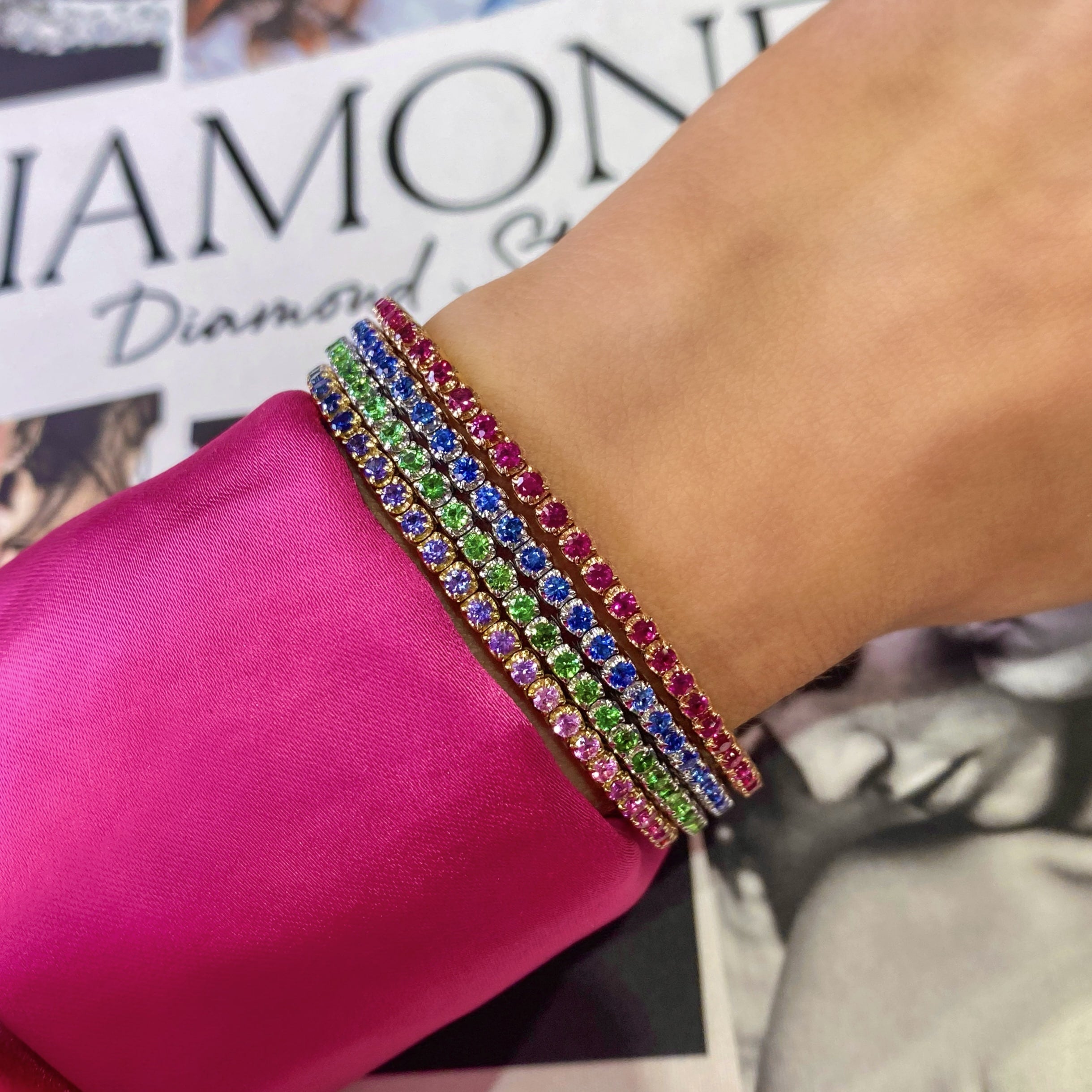 Sapphire Stretch Tennis Bracelet