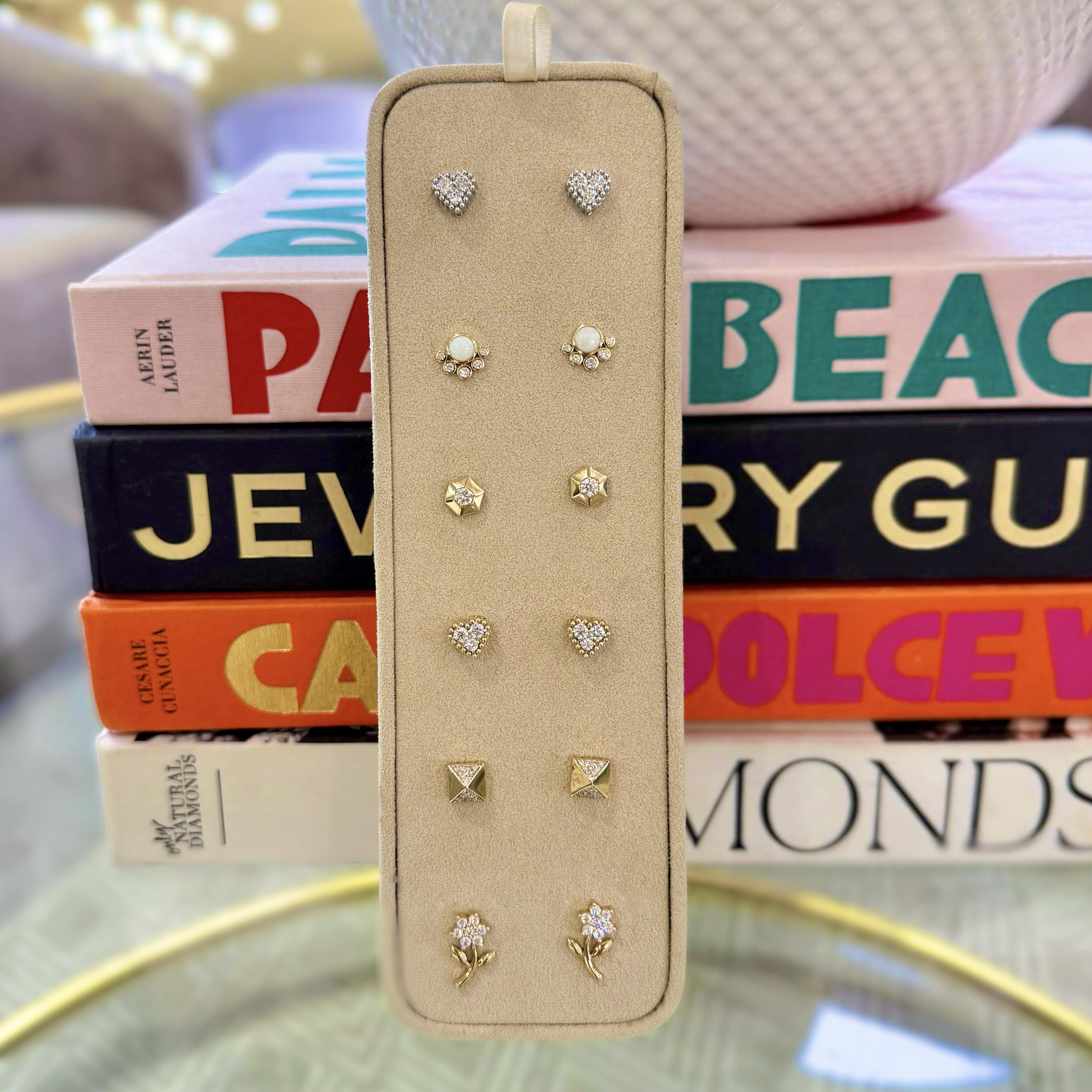 Pave Diamond Pyramid Studs