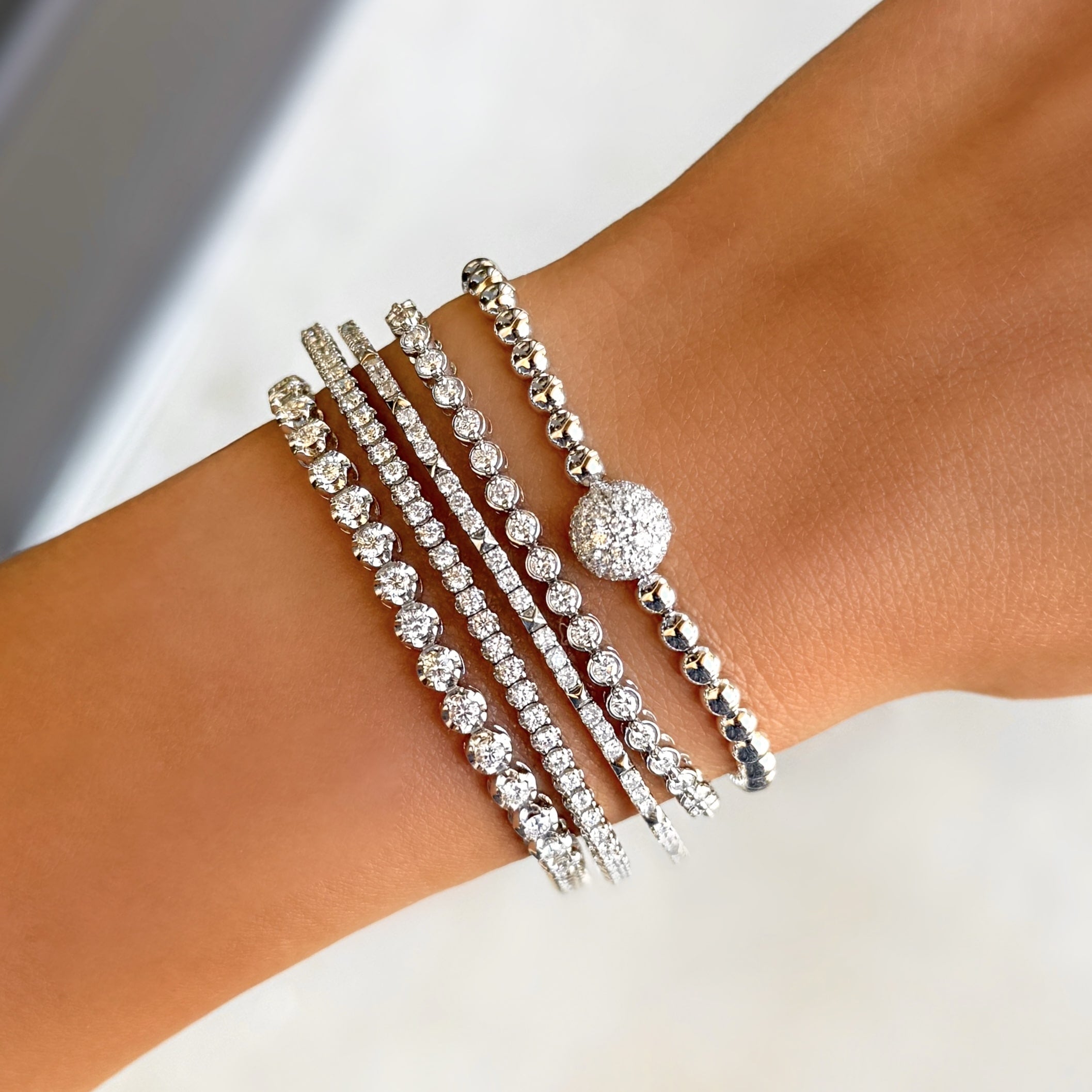 Pave Diamond Beaded Bracelet