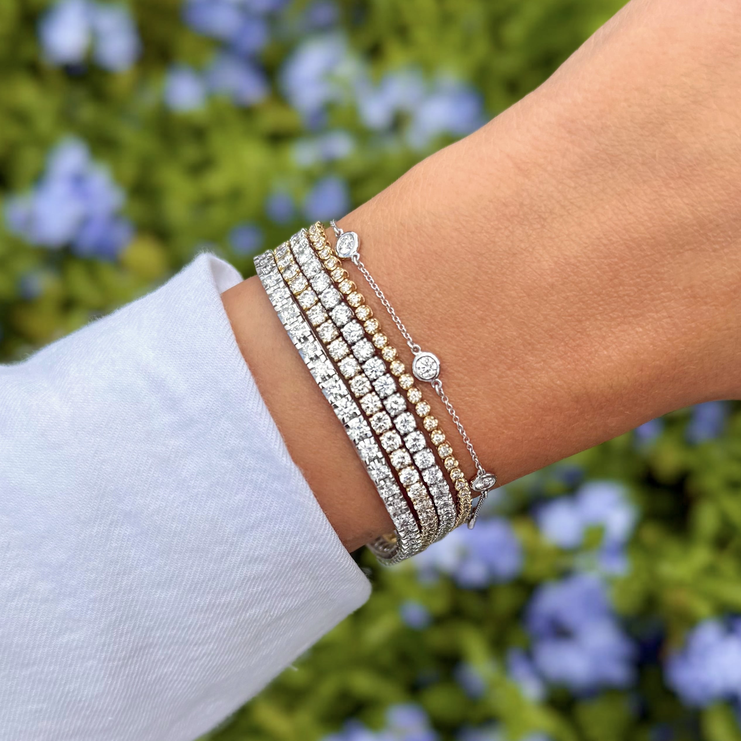 7 Stone Diamond Bezel Bracelet