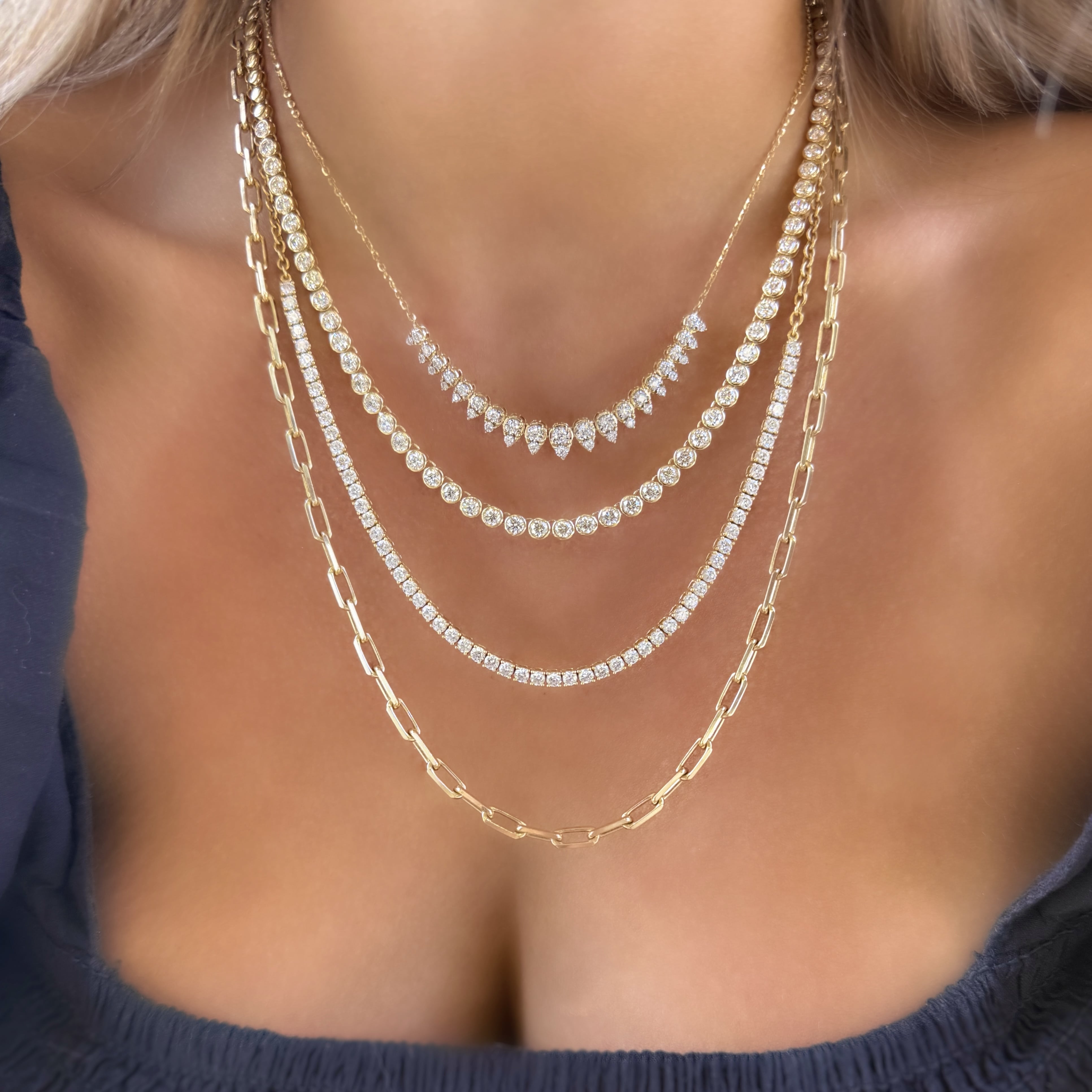Diamond Teardrops Necklace