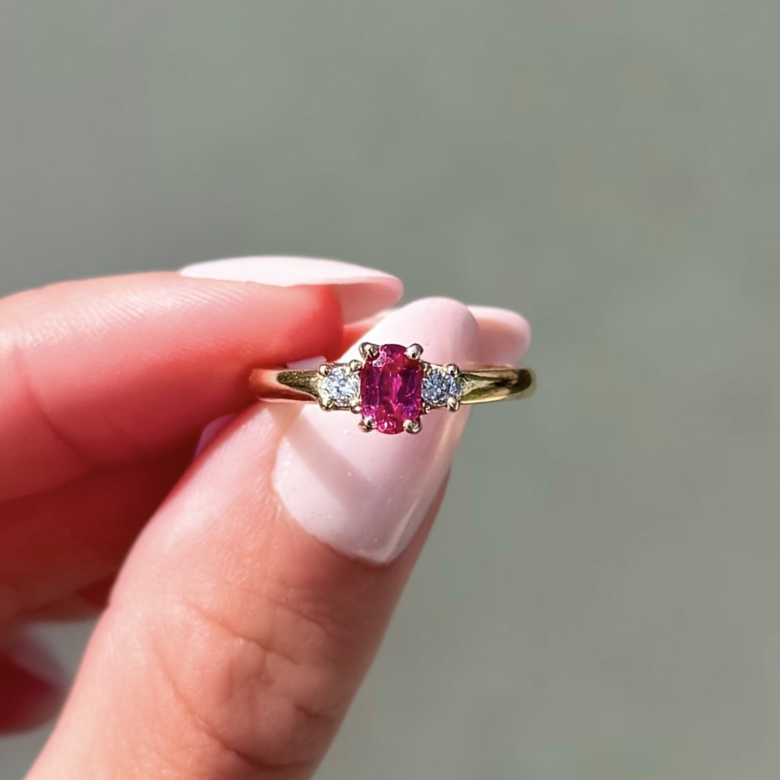 Oval Ruby and Diamond Ring
