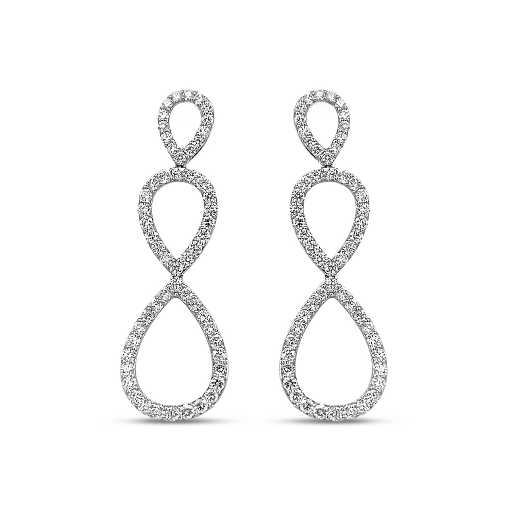 Diamond Pear Shape Drop Earrings