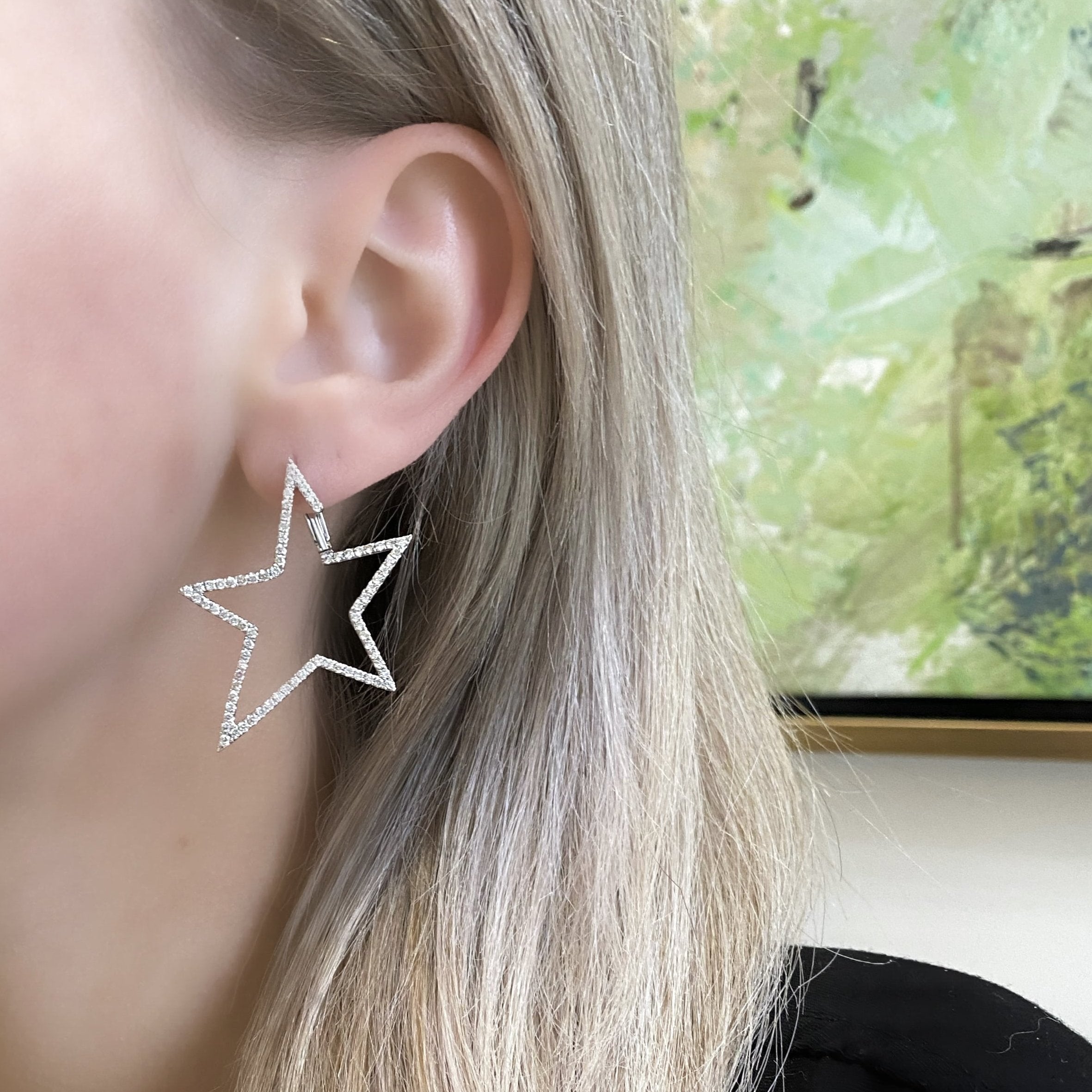 Jumbo Diamond Star Earrings