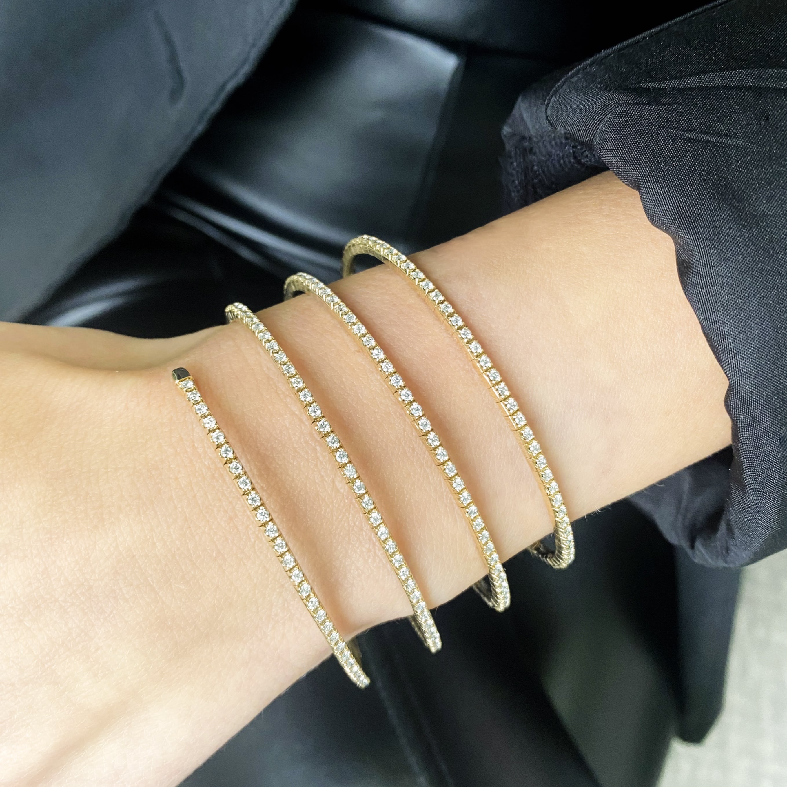 Wrap Around Diamond Flex Bangle