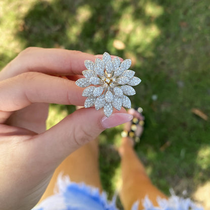 Pavé Diamond Flower Cocktail Ring
