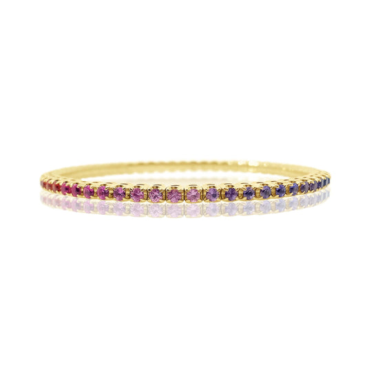 Rainbow Sapphire Stretch Tennis Bracelet