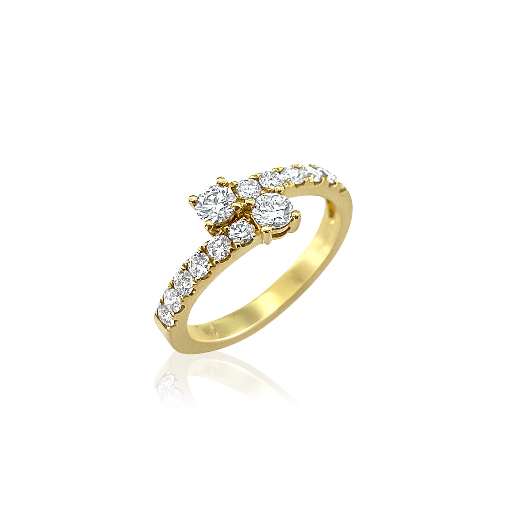 San Antonio Jewelry yellow gold diamond wrap around ring. 