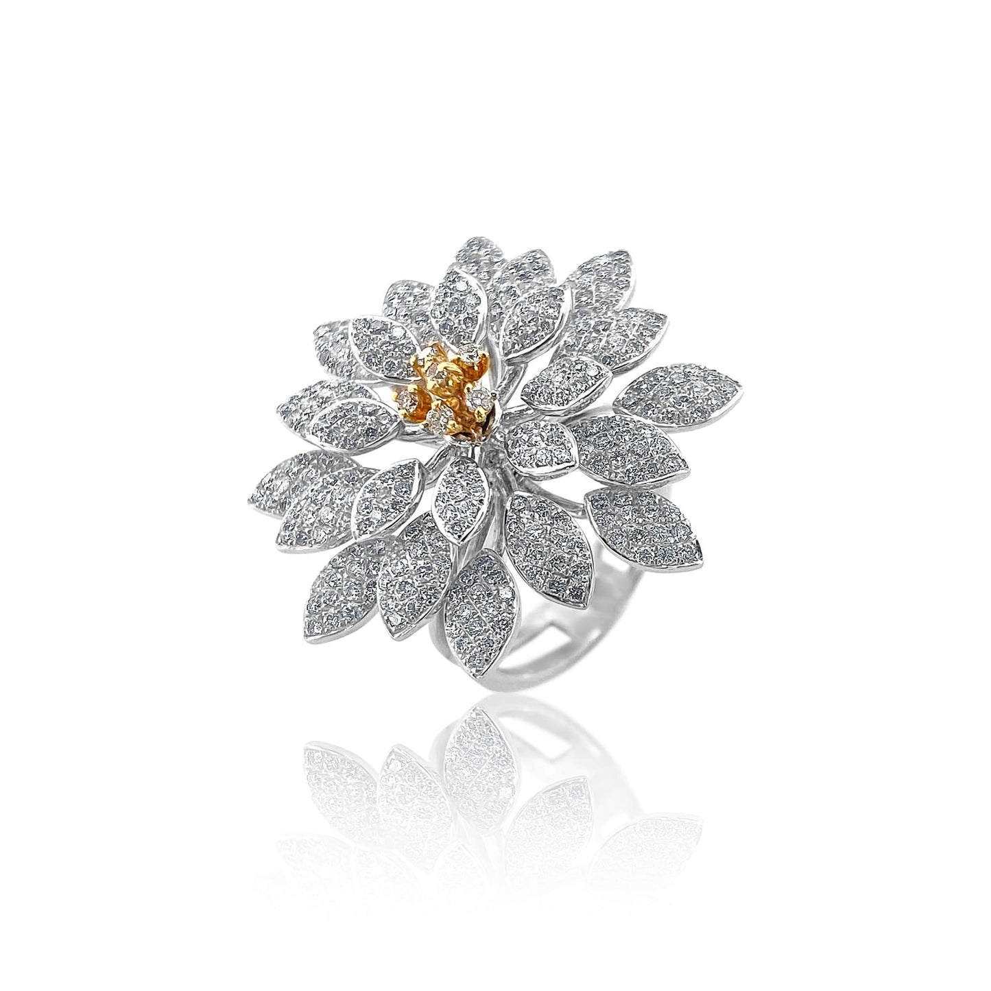 Pavé Diamond Flower Cocktail Ring
