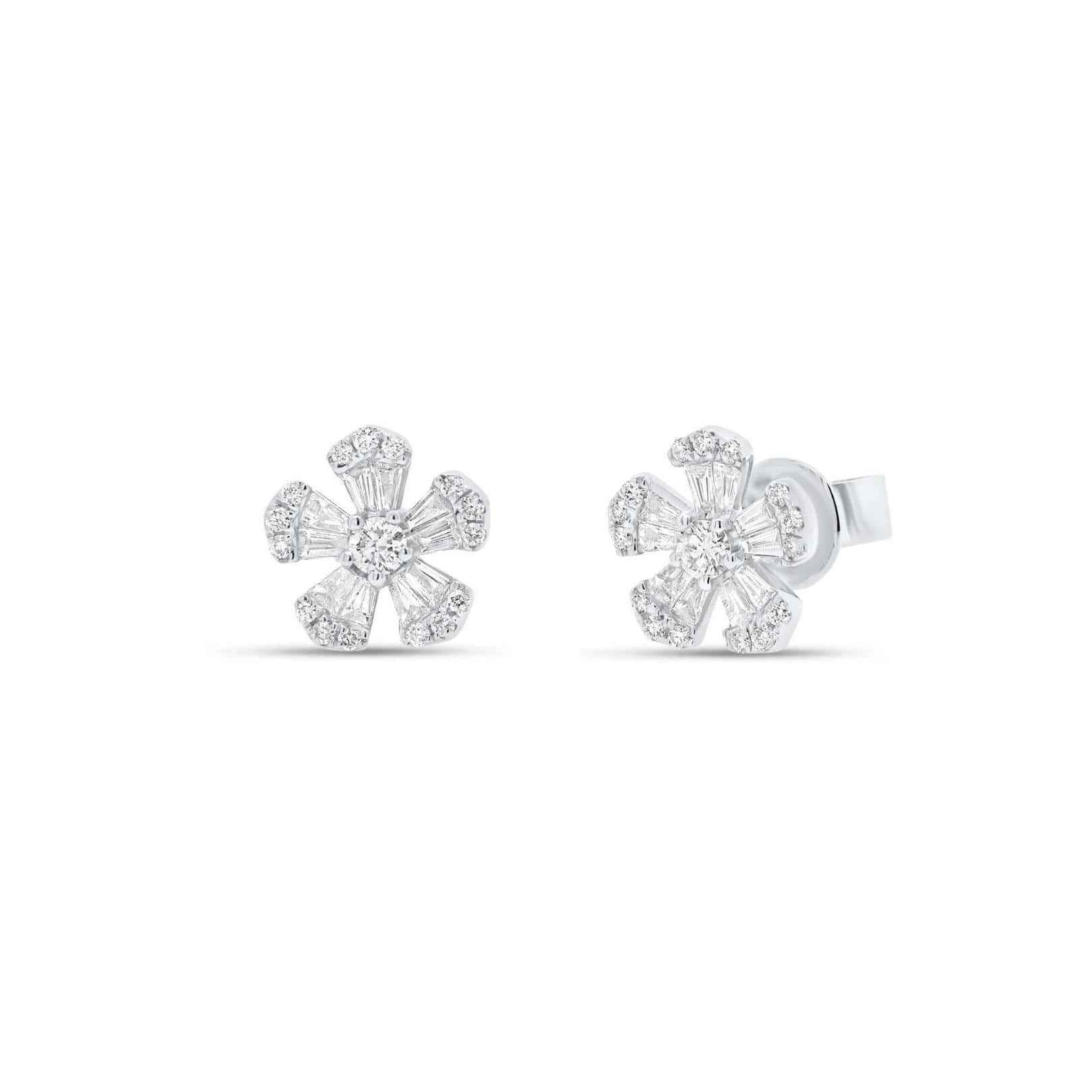 Baguette Diamond Daisy Studs