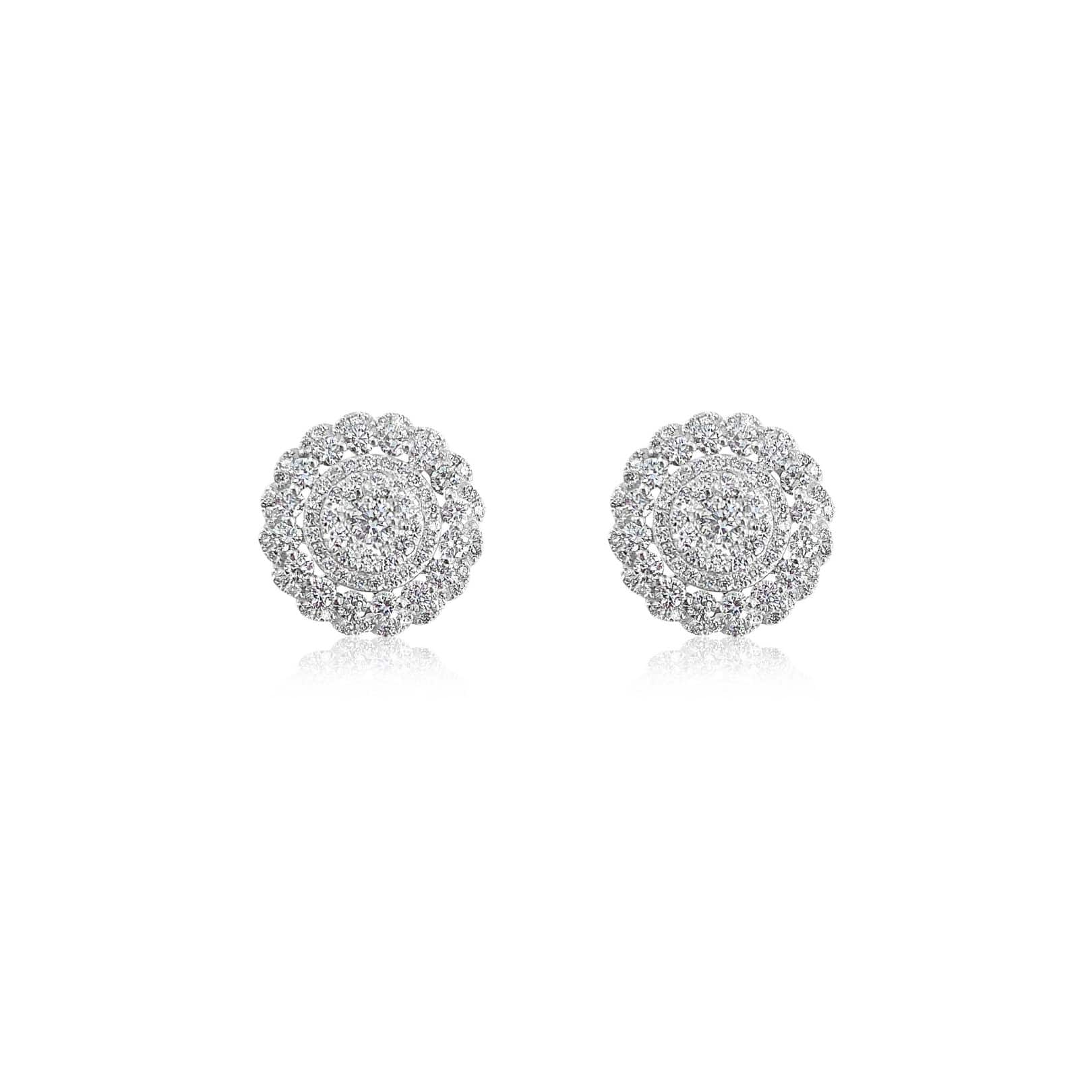 Jumbo Diamond Cluster Earrings